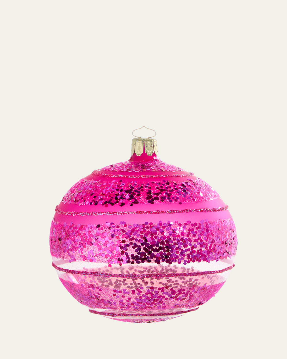 Bergdorf Goodman Pink Glitter Transparent Ball Ornament In Pink