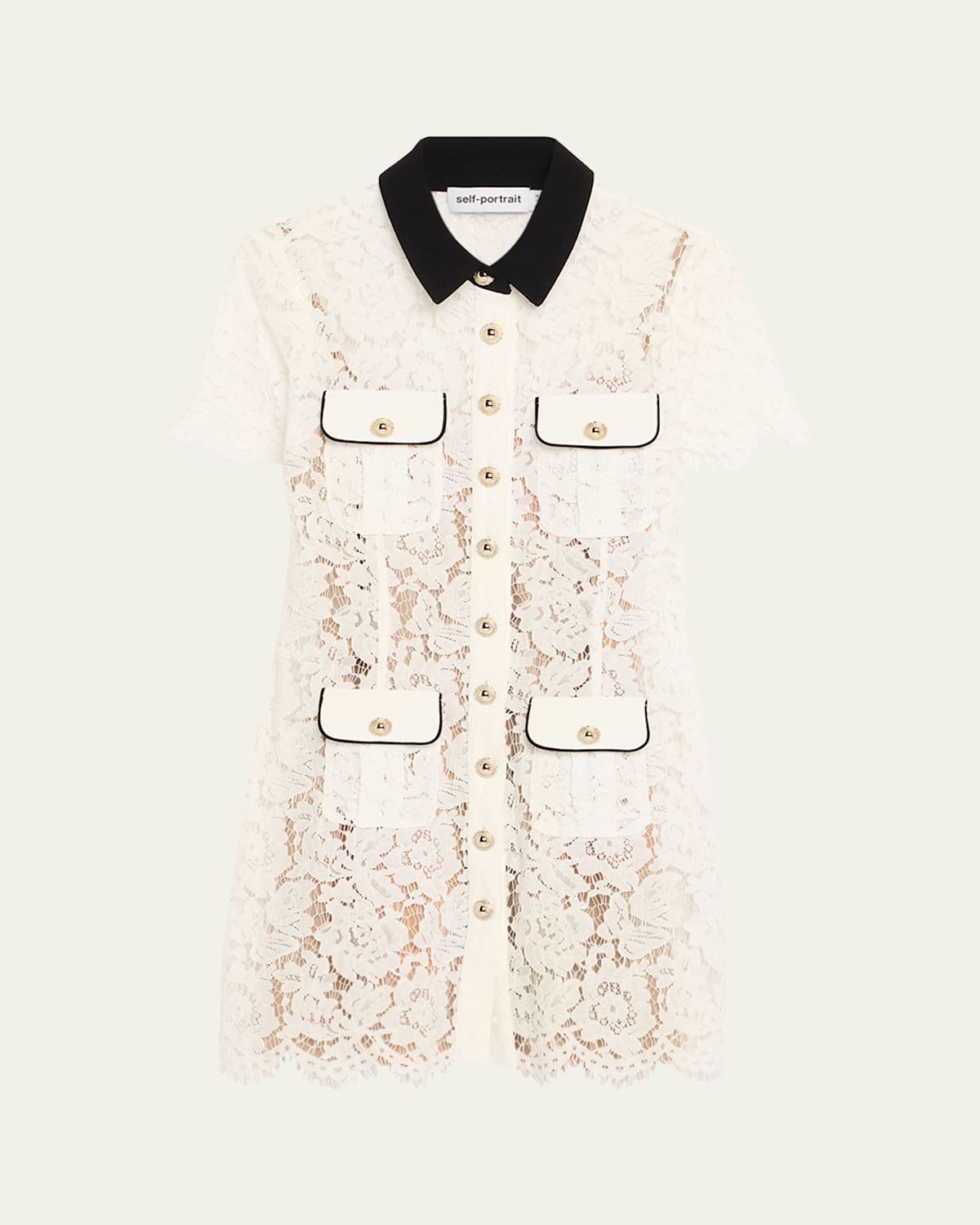 Floral Lace Mini Shirtdress