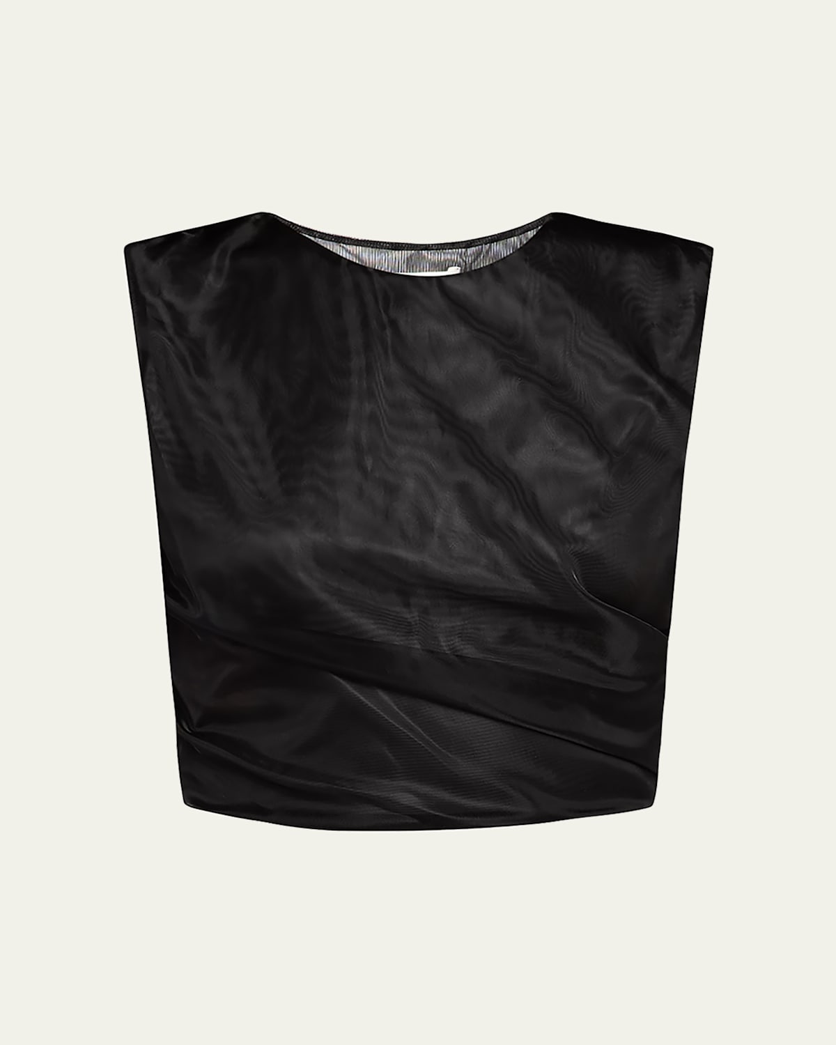 Frame The Mesh Twist Tank Top In Black