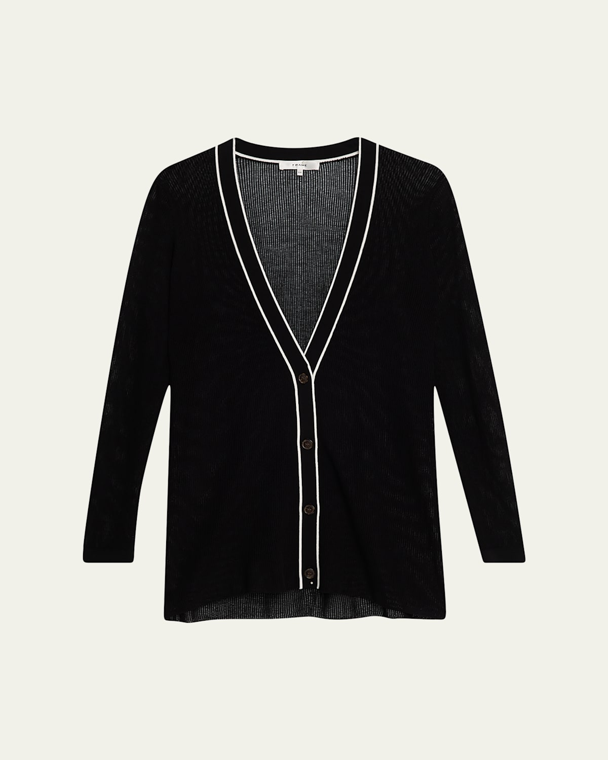 Frame The Varsity Relaxed Fit Cardigan In Black