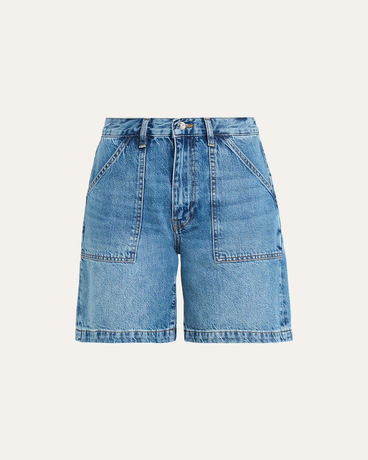 Frame The Utility Organic Denim Shorts In Blue