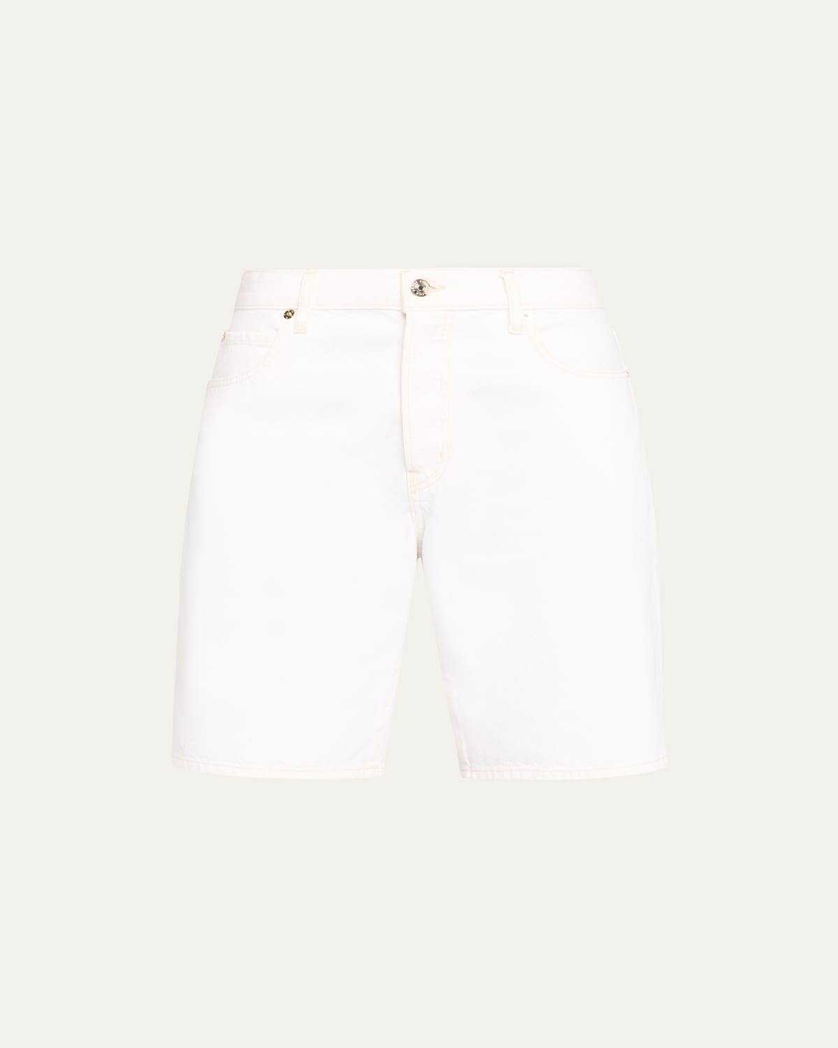 Frame The Leisure Denim Shorts In White
