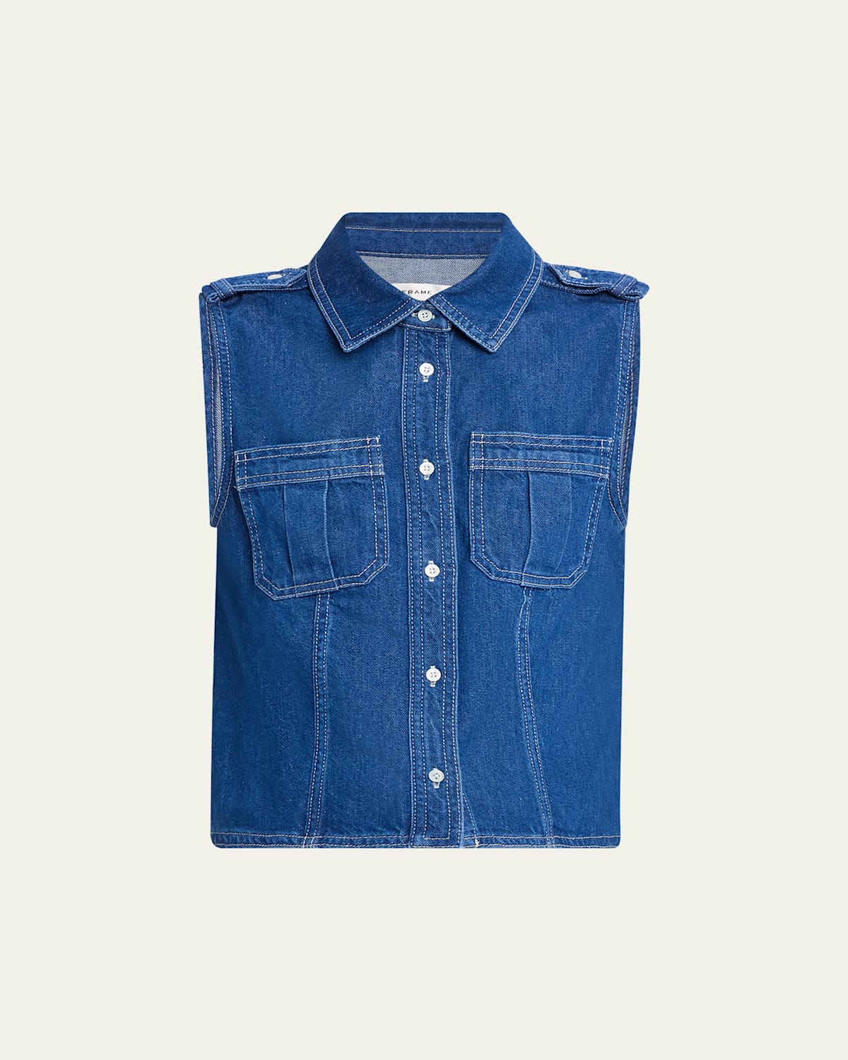 Frame The Major Sleeveless Denim Shirt