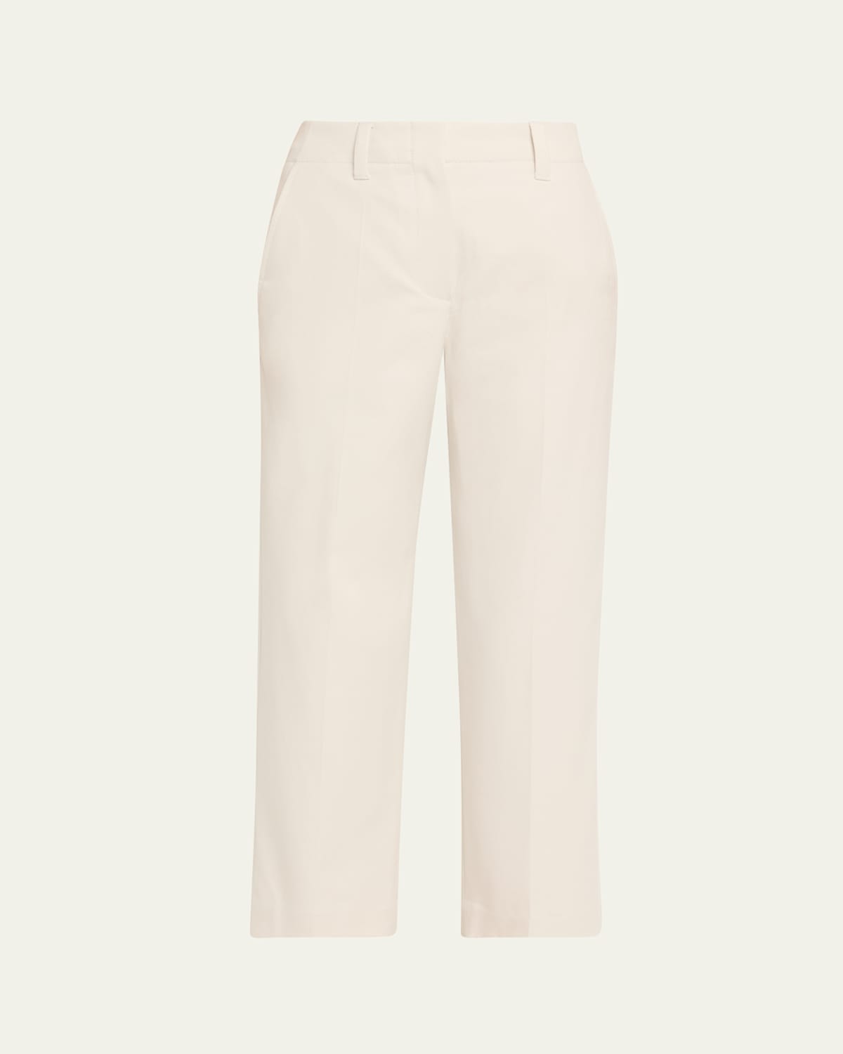 Brunello Cucinelli Straight-leg Cotton Trousers In Neutral