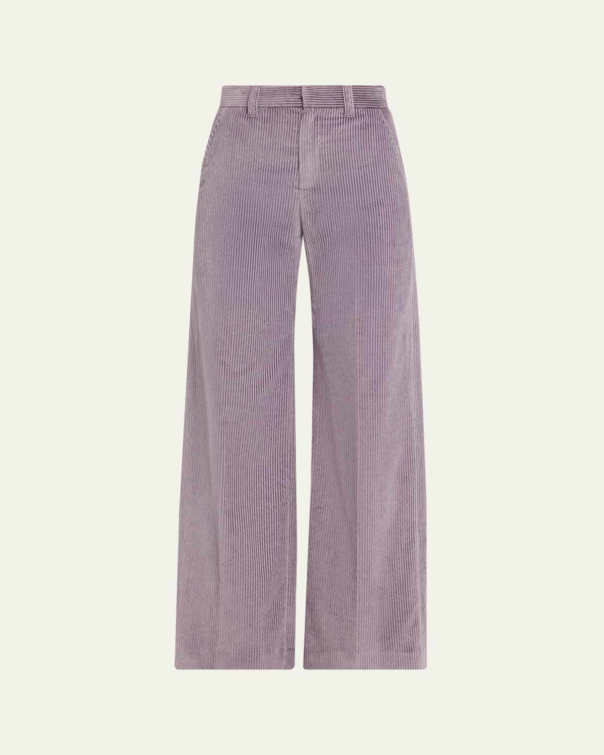 Brunello Cucinelli Cotton Corduroy Sartorial Trousers With Monili Trim In Purple