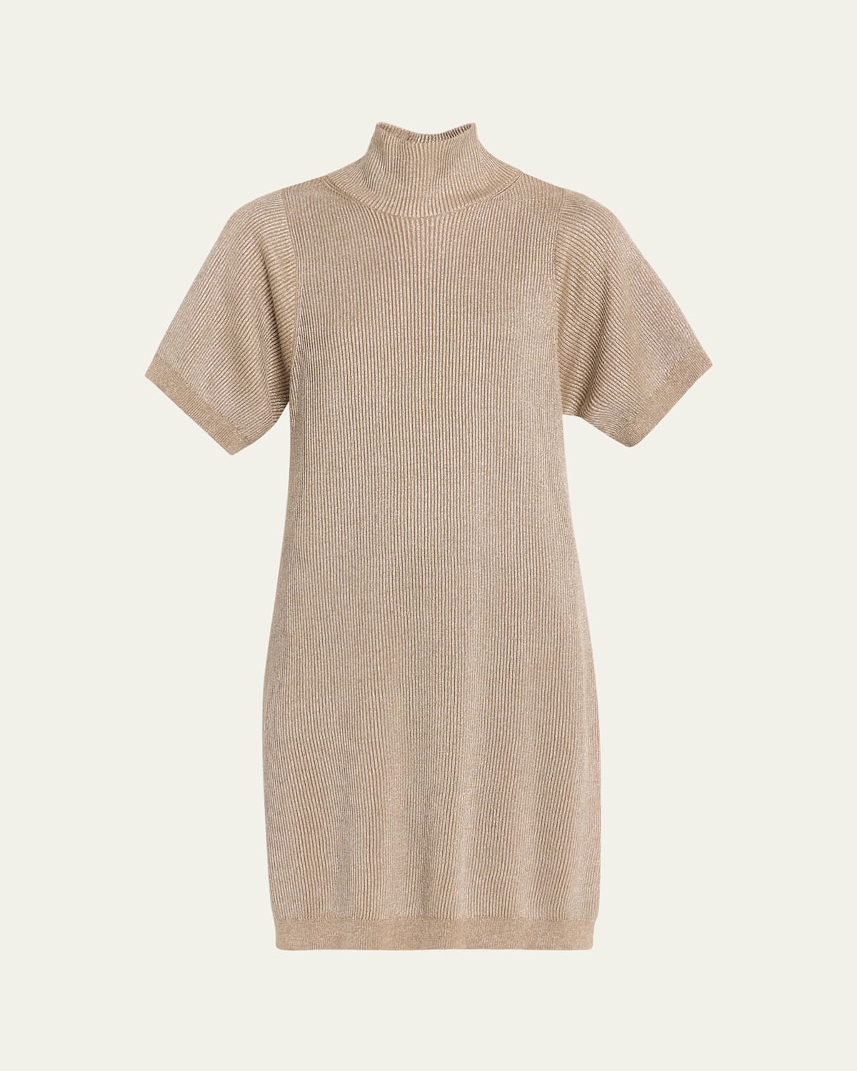 Brunello Cucinelli Sparkling Cotton Mini Dress In Neutral