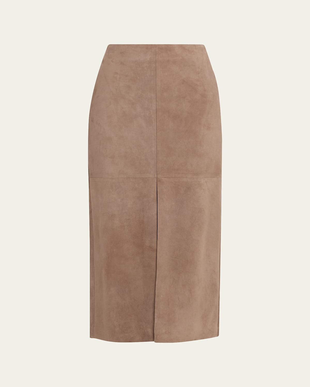 Brunello Cucinelli Suede Pencil Skirt In Brown