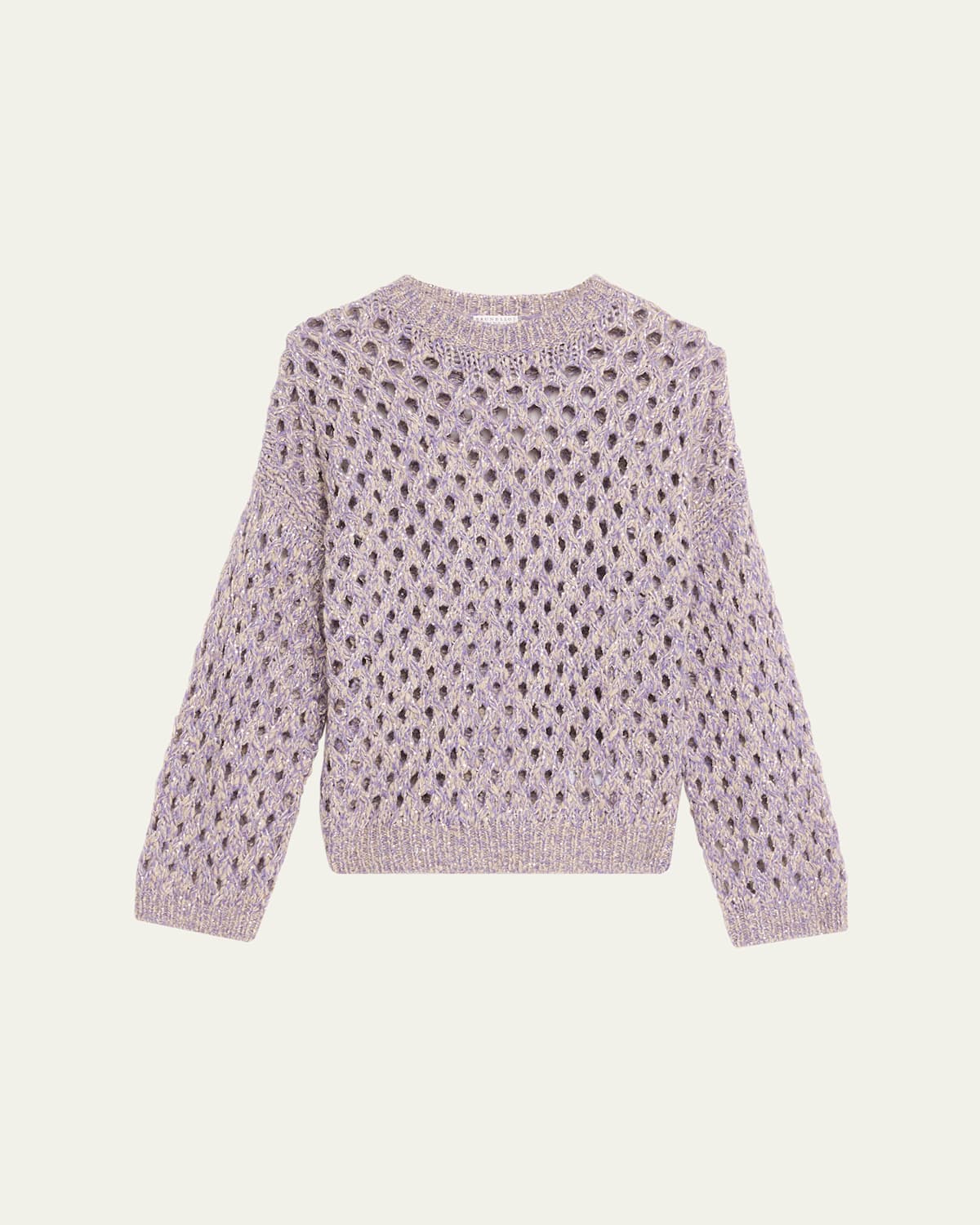 Brunello Cucinelli Sparkling Cashmere Mohair Crewneck Sweater In Purple