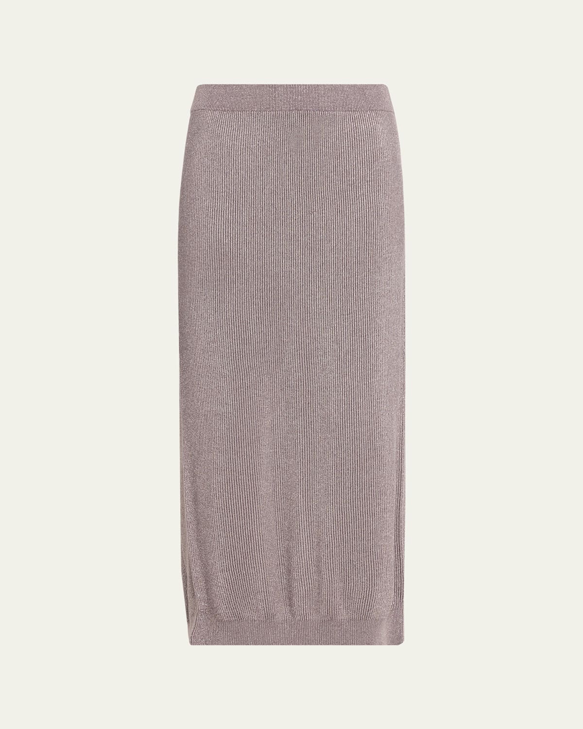 Brunello Cucinelli Sparkling Cotton Rib Maxi Skirt In Gray