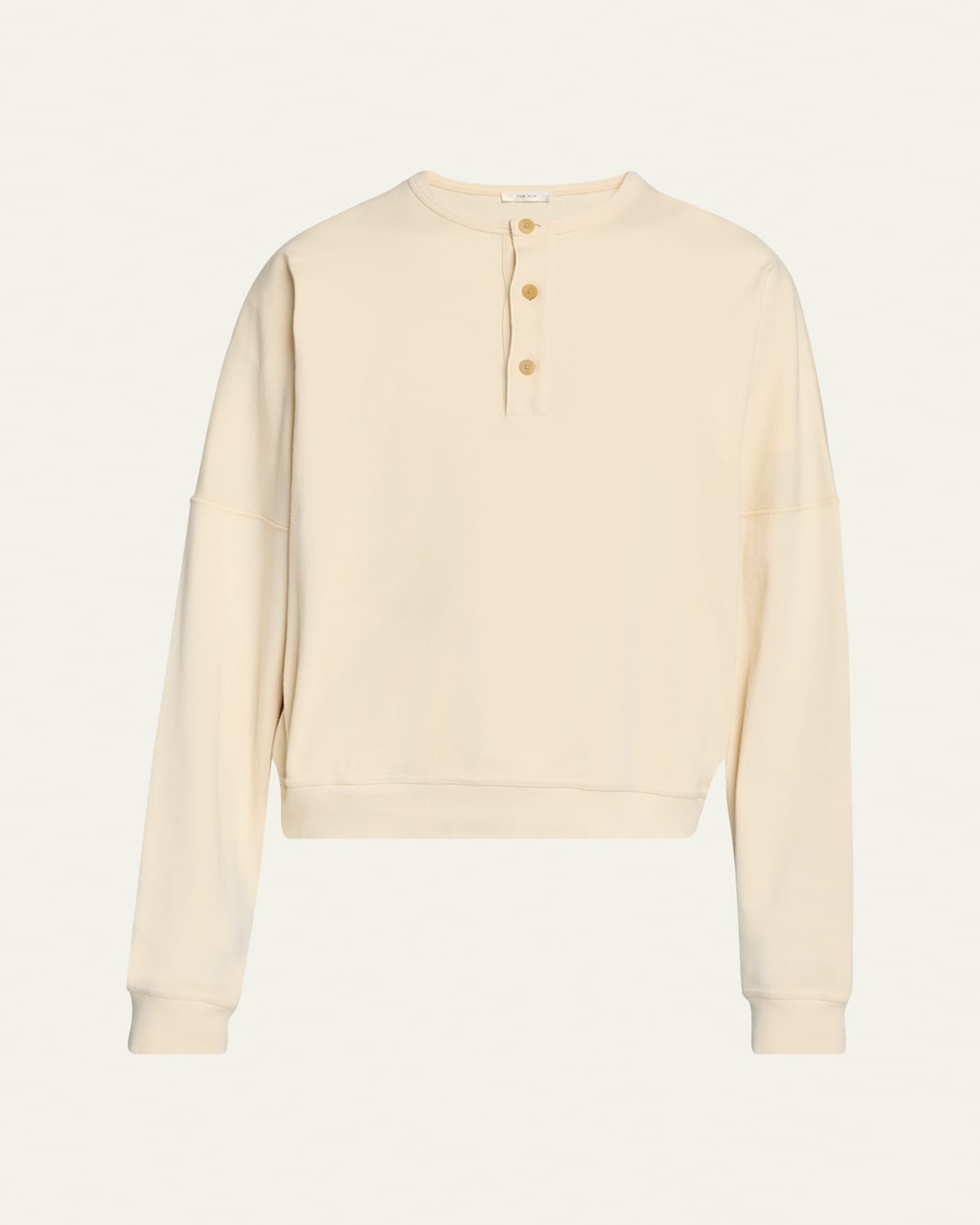The Row Greto Cotton Henley Shirt In White