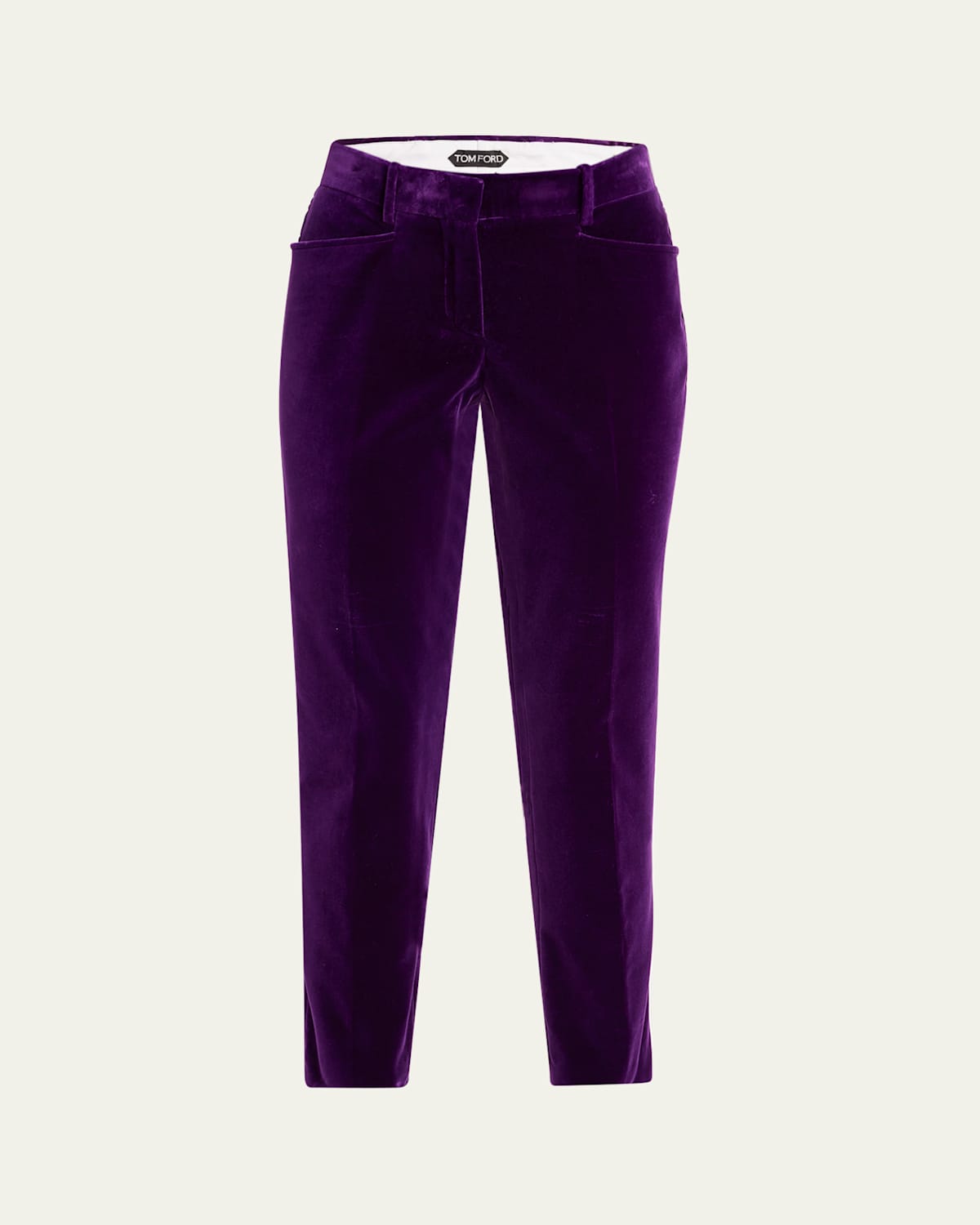 Tom Ford Velvet Slim-leg Ankle Cigarette Trousers