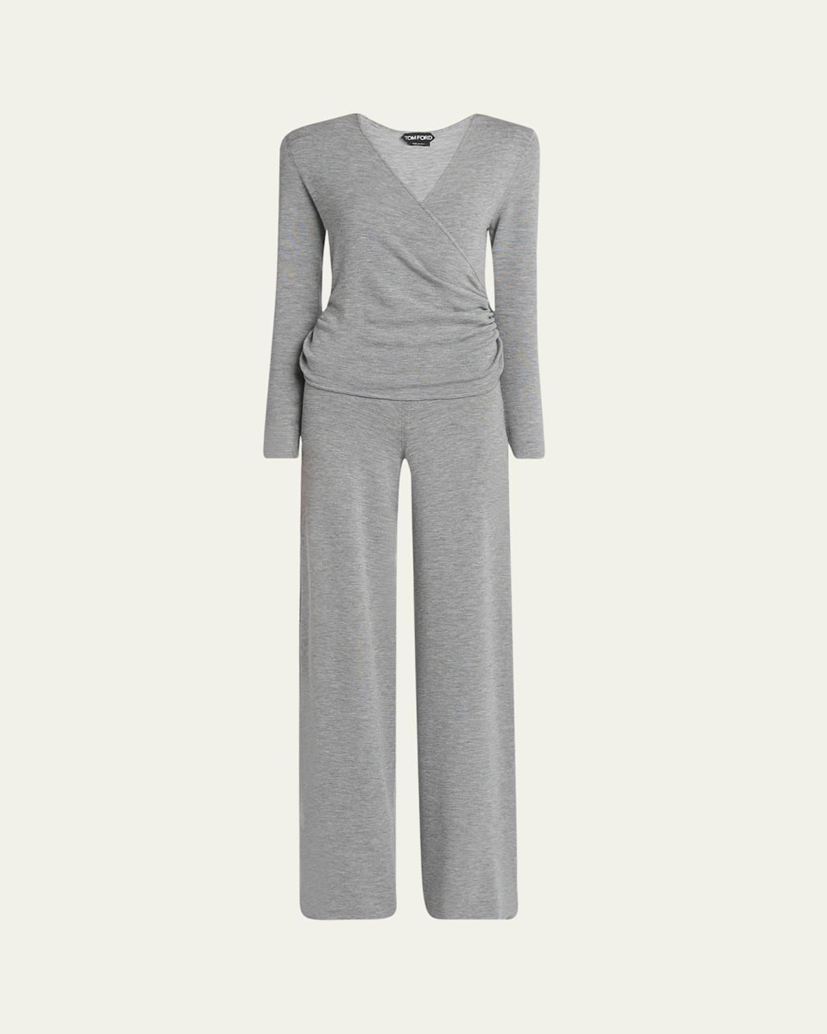 Tom Ford V-neck Wrap Wide-leg Jumpsuit