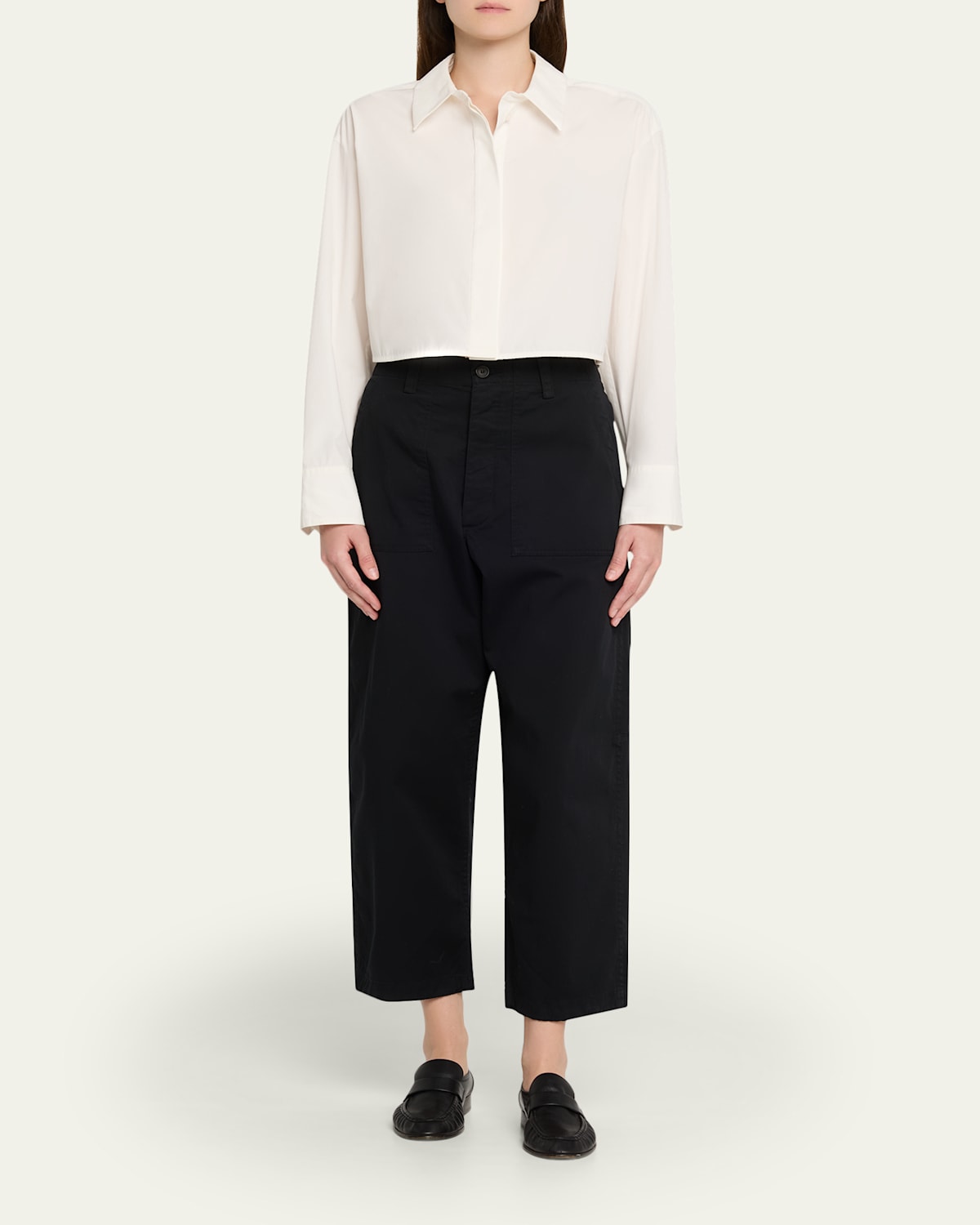 Maude Cropped Button-Front Top