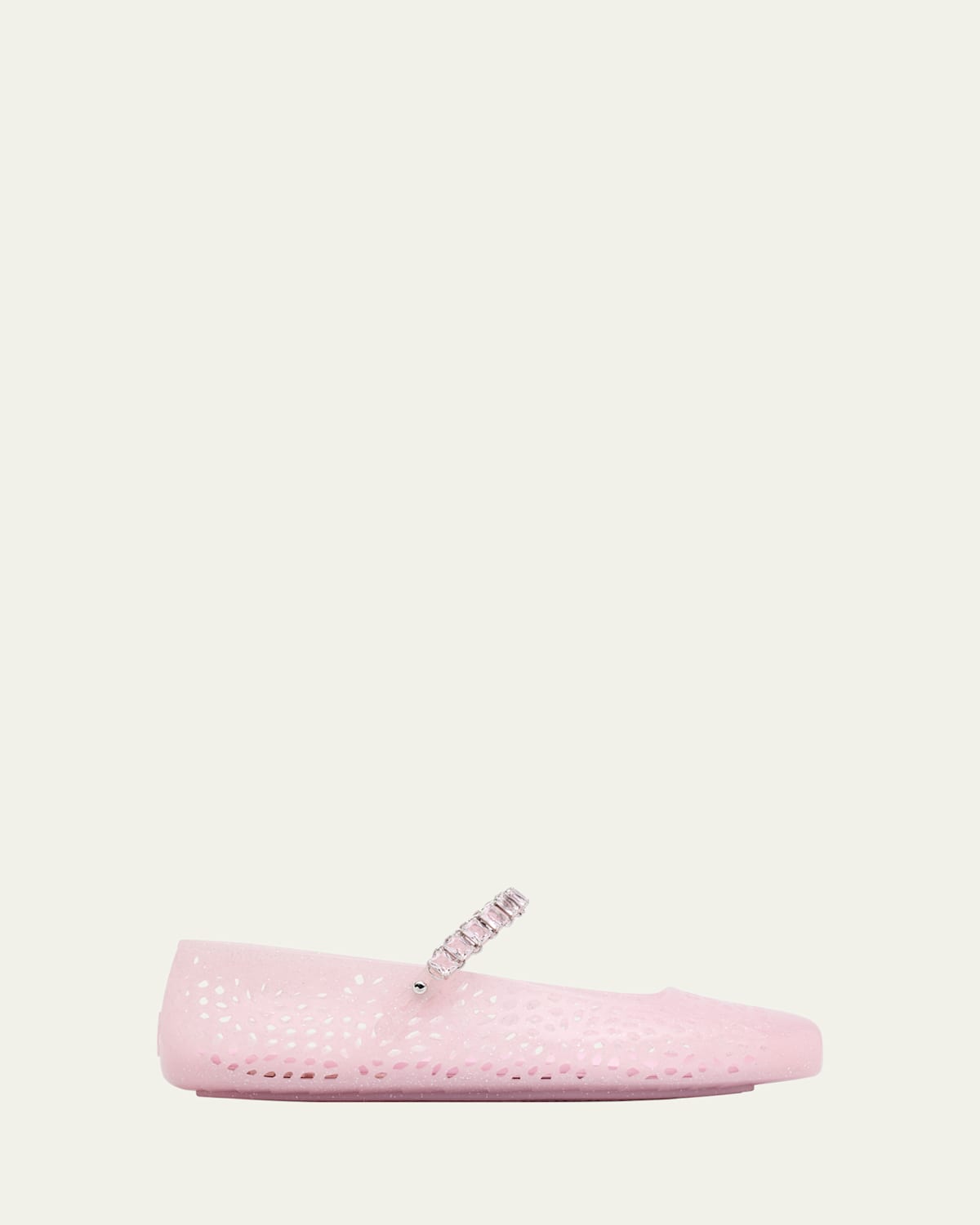 Jimmy Choo The Jelly Glitter Crystal-strap Ballerina Flats In Multi