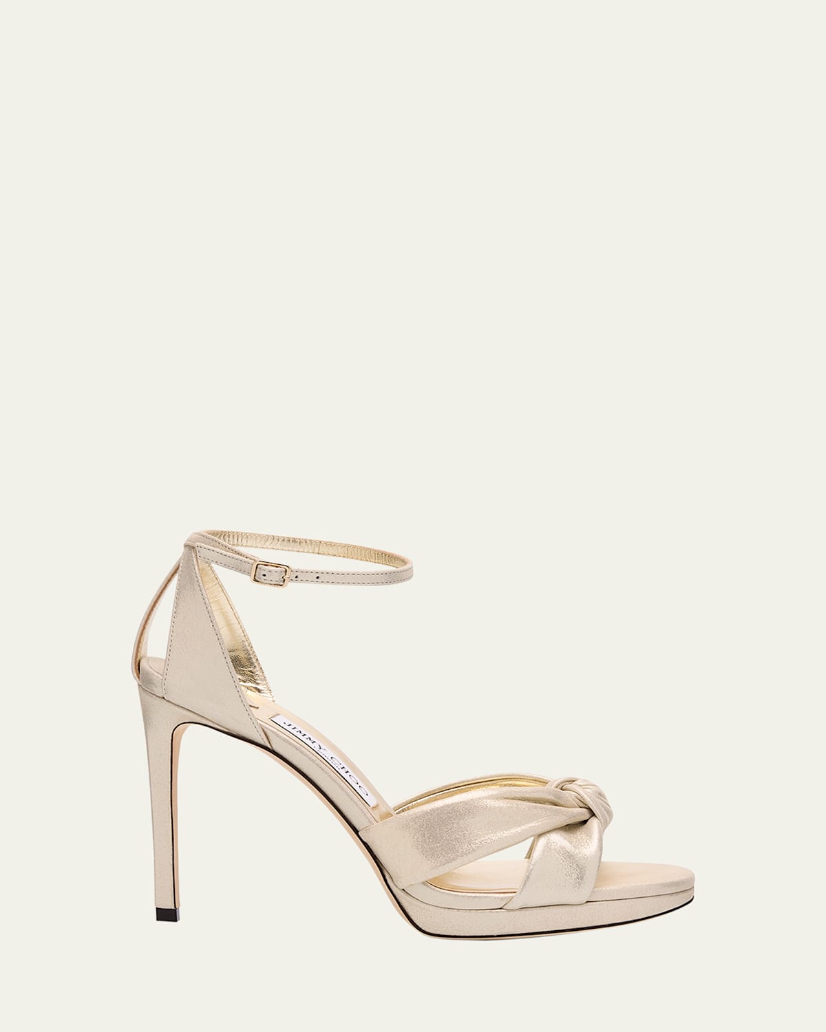 Jimmy Choo Rosie 100 Shimmer Suede Sandals In Gold