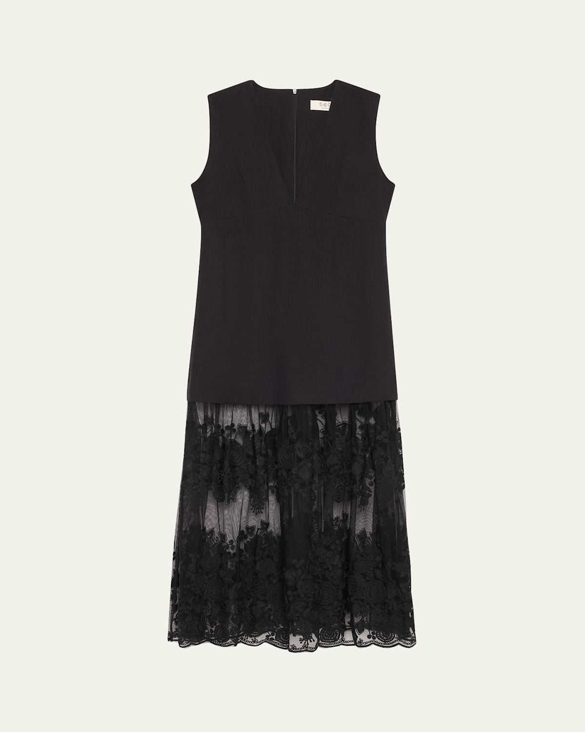 Arielle Lace V-Neck Midi Dress