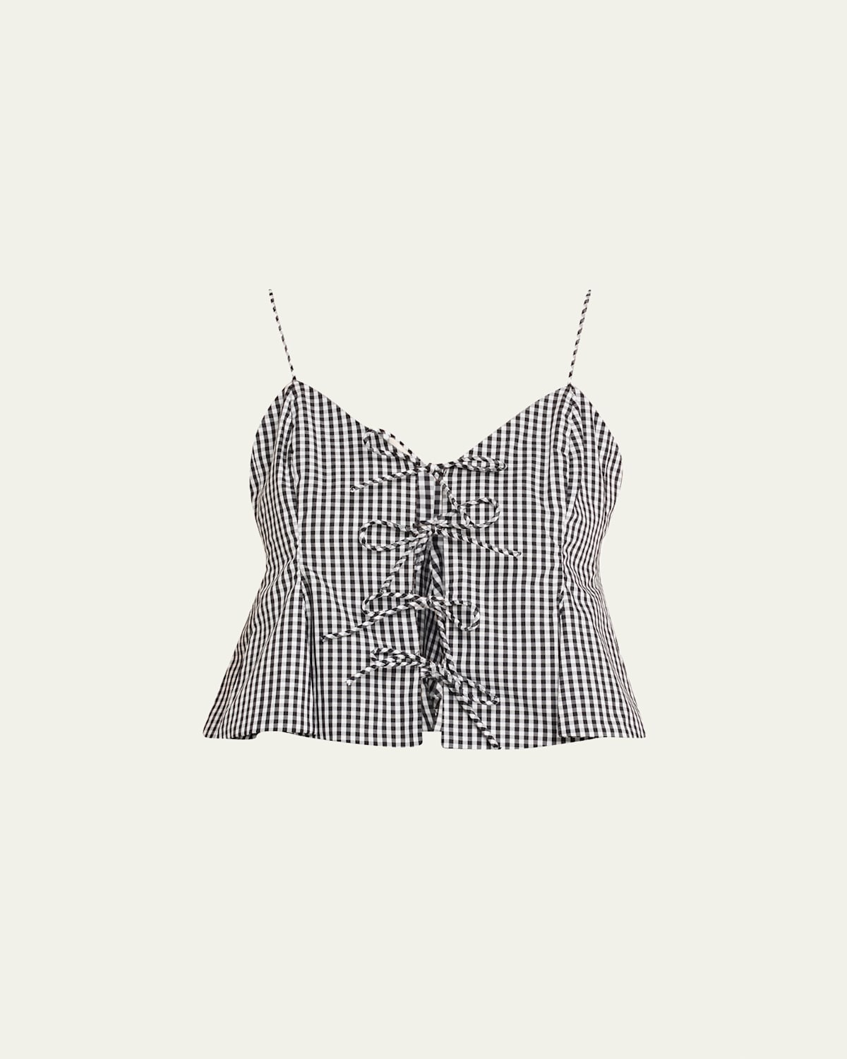 Neci Gingham Tie-Front Cami