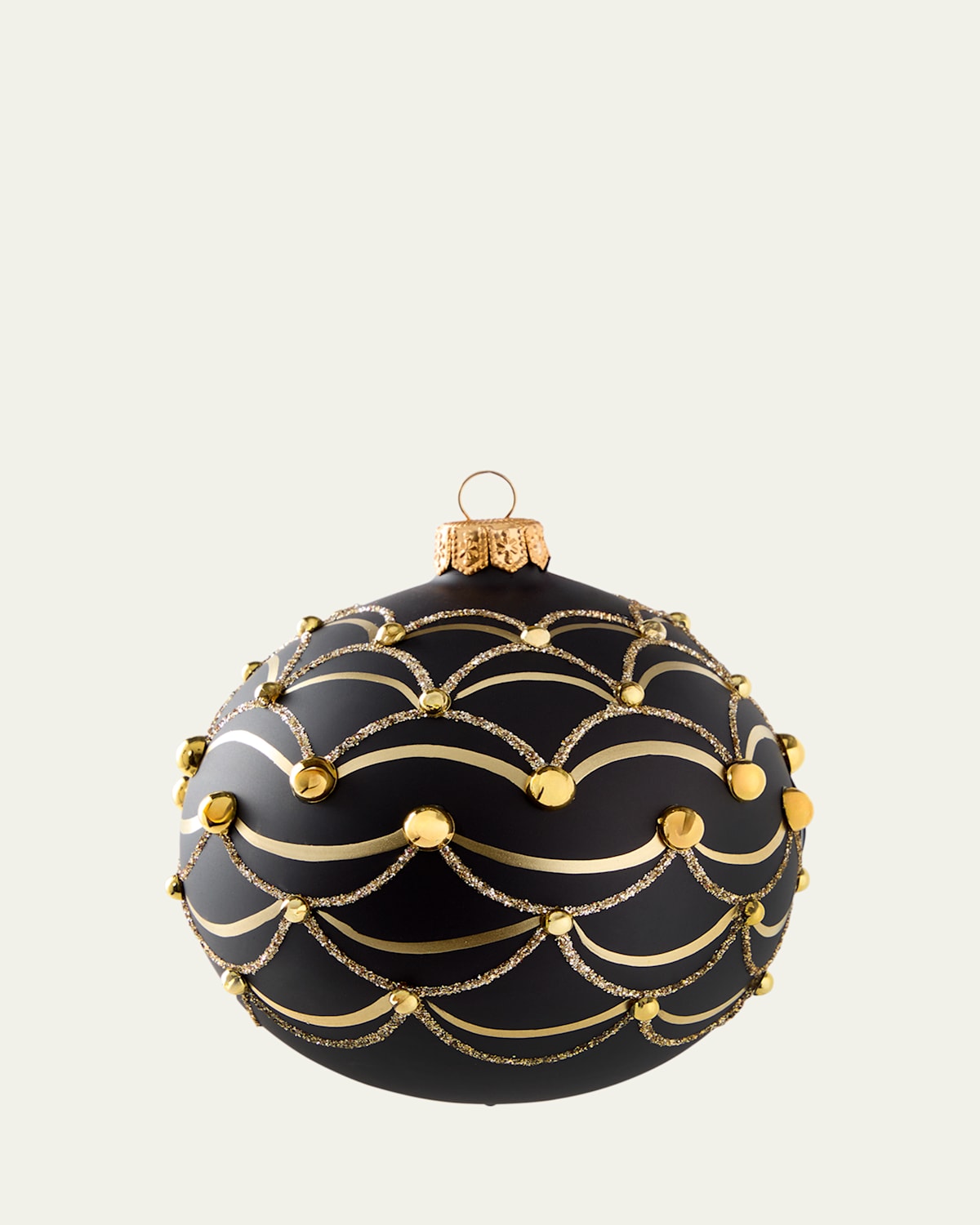 Bergdorf Goodman Golden Chandelier Matte Black Ball Ornament In Black