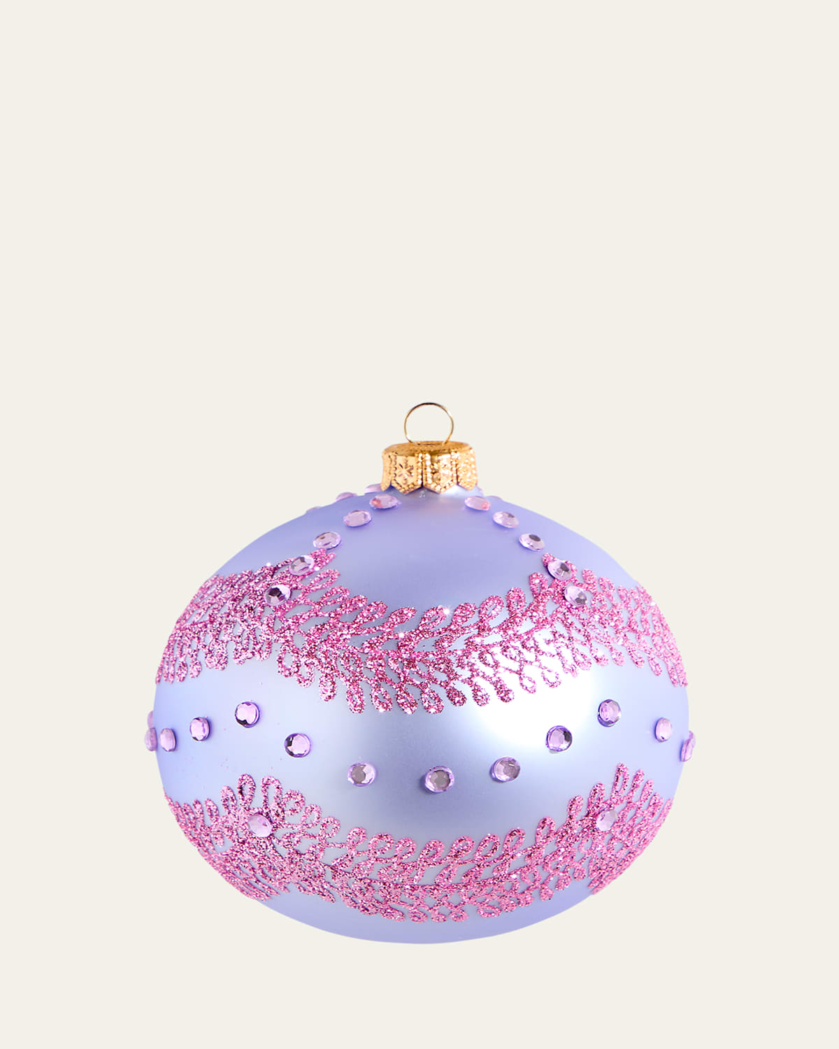Bergdorf Goodman Lavender & Pink Art Deco Ball Ornament In Purple