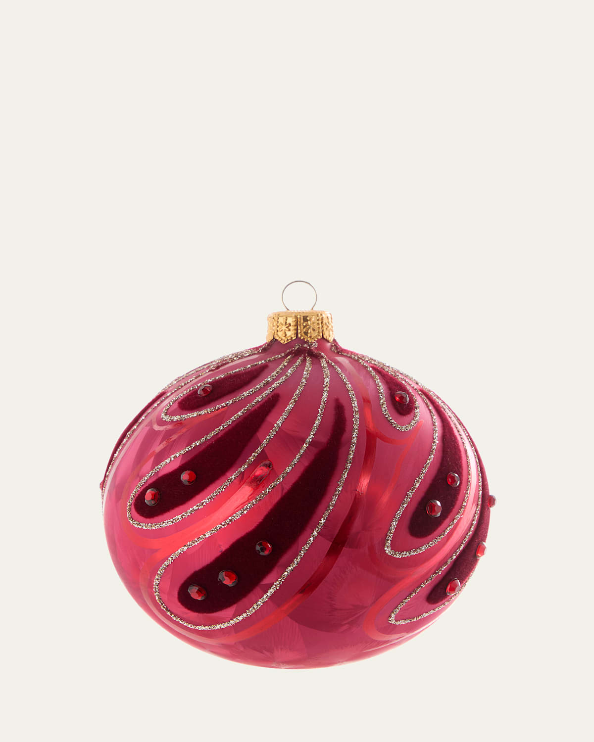 Bergdorf Goodman Red Ice Ball Ornament In Red