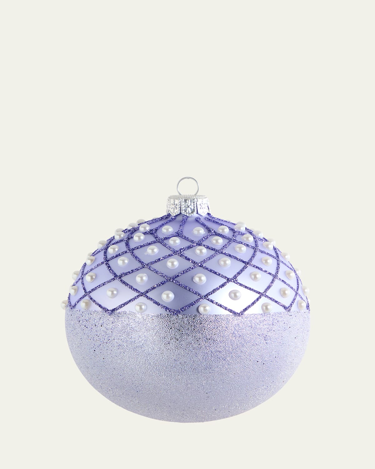 Bergdorf Goodman Pearly & Glittery Lavender Ball Ornament In Blue