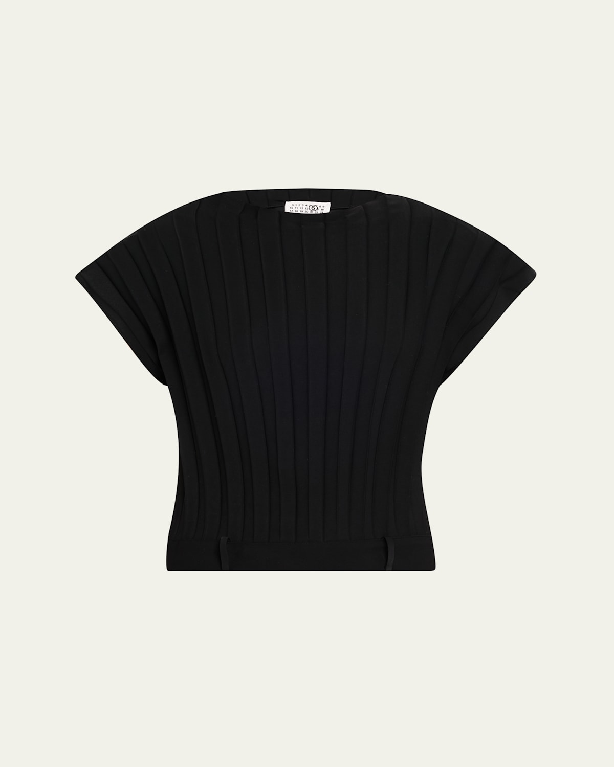 Mm6 Maison Margiela High-neck Wide Ribbed Top In Black