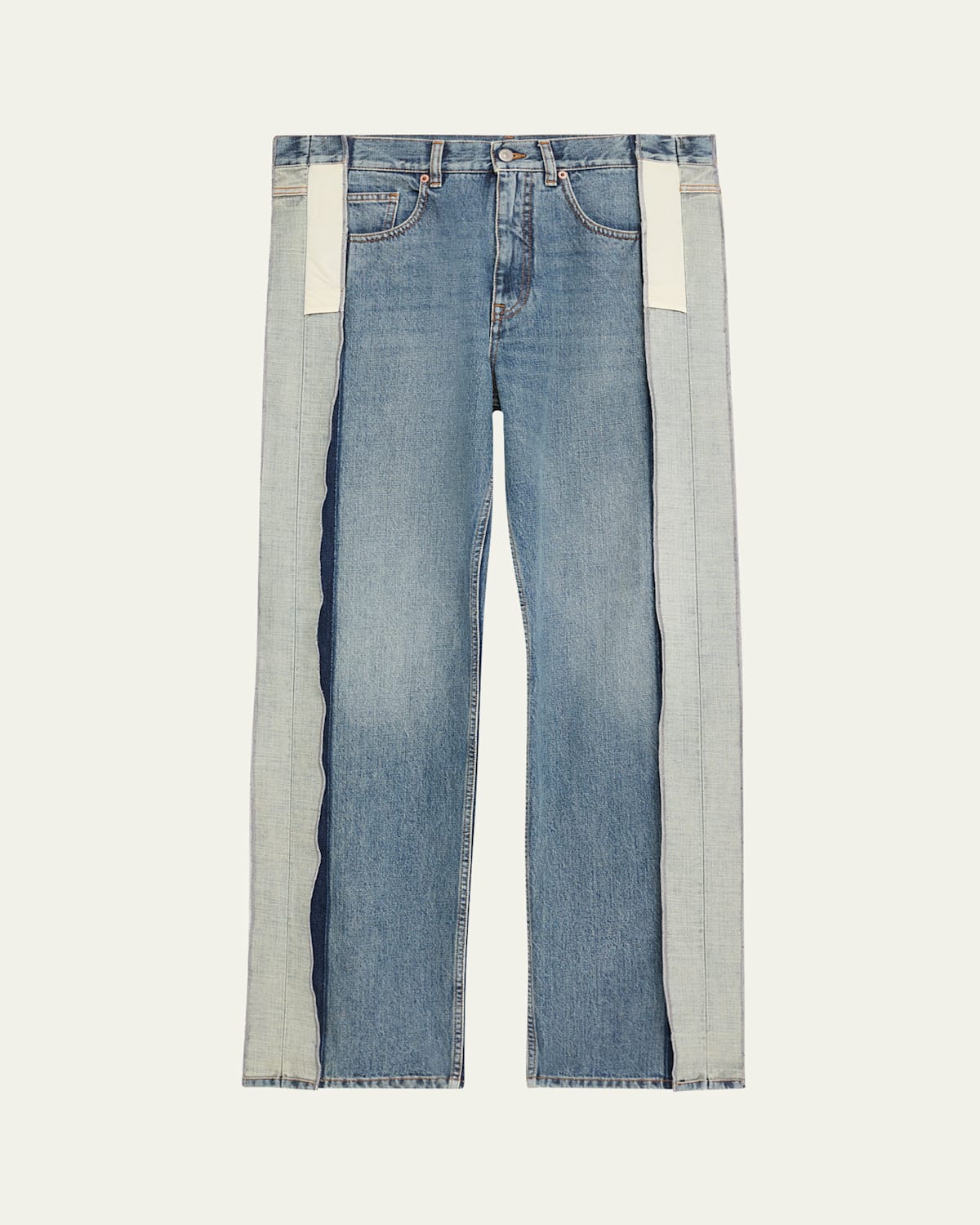 Mm6 Maison Margiela Deconstructed Straight-leg Jeans In Blue