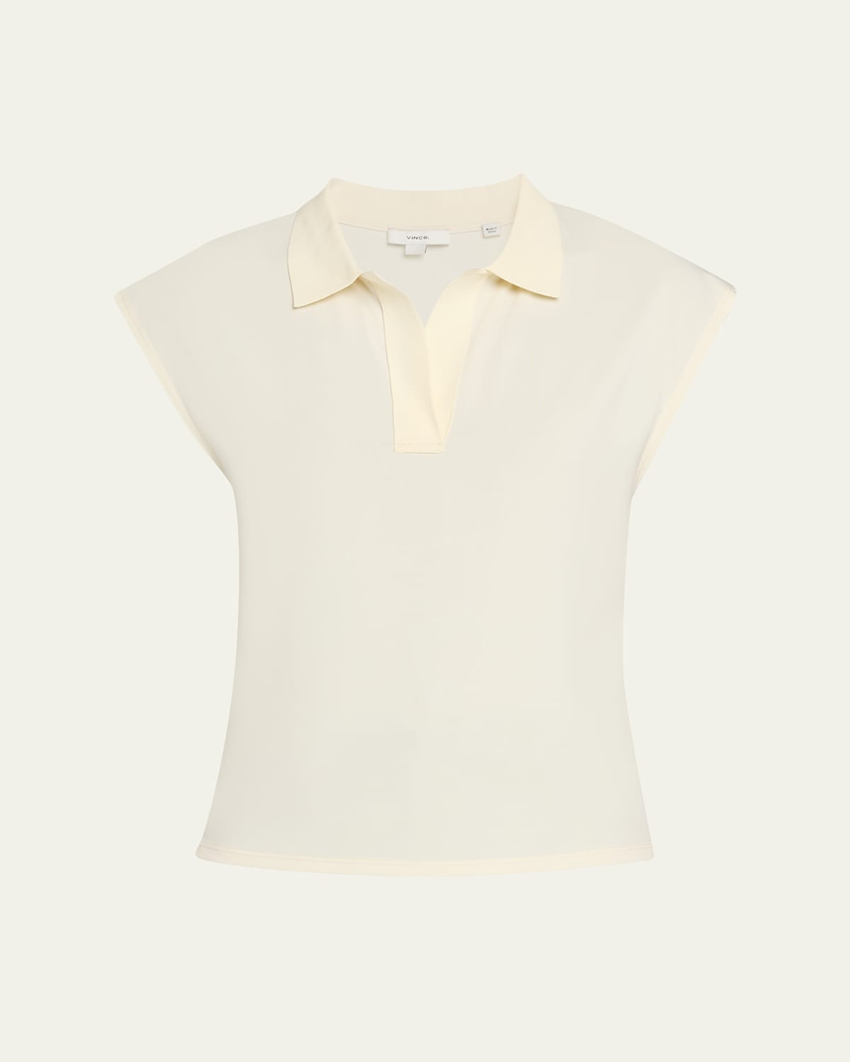 Vince Sleeveless Polo Shirt In White