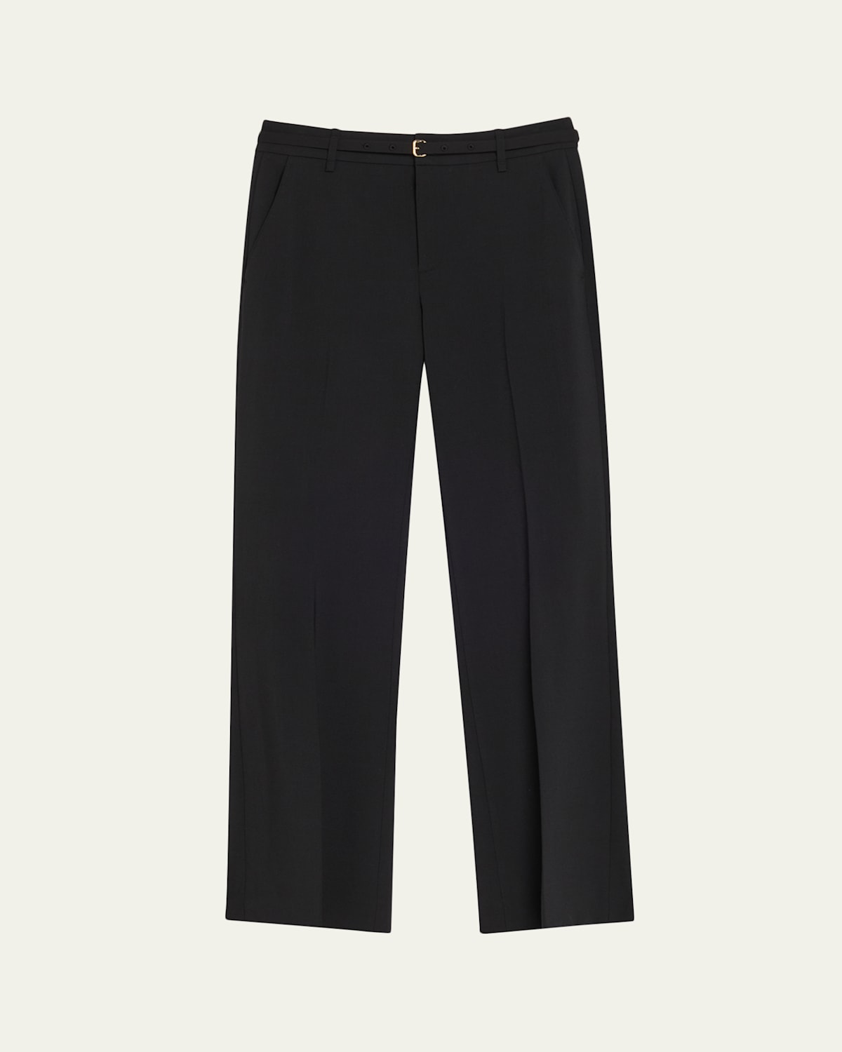 Vince High-rise Slim Flare Pants With Belt In Black