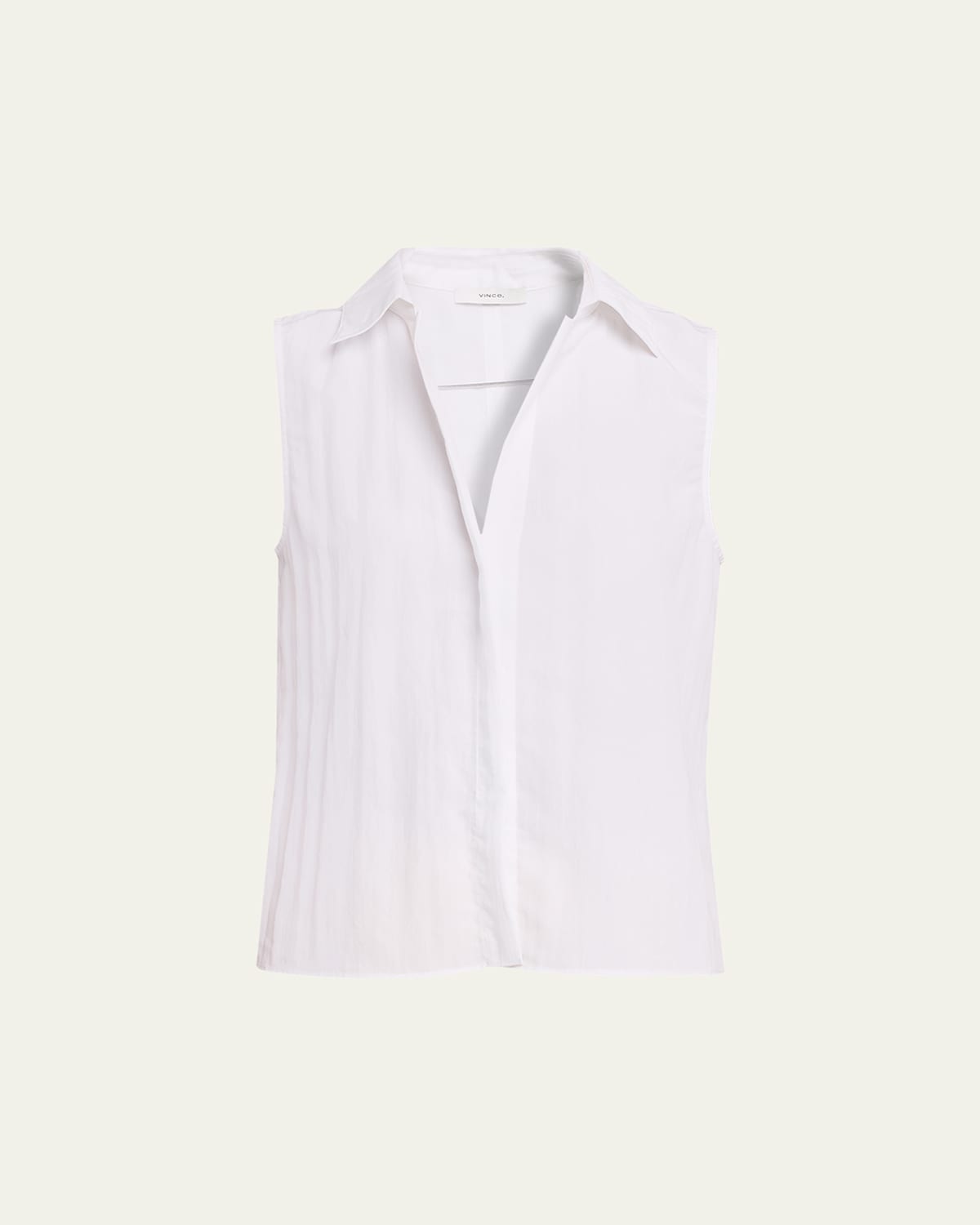 Vince Sleeveless Boxy Button-front Shirt In White