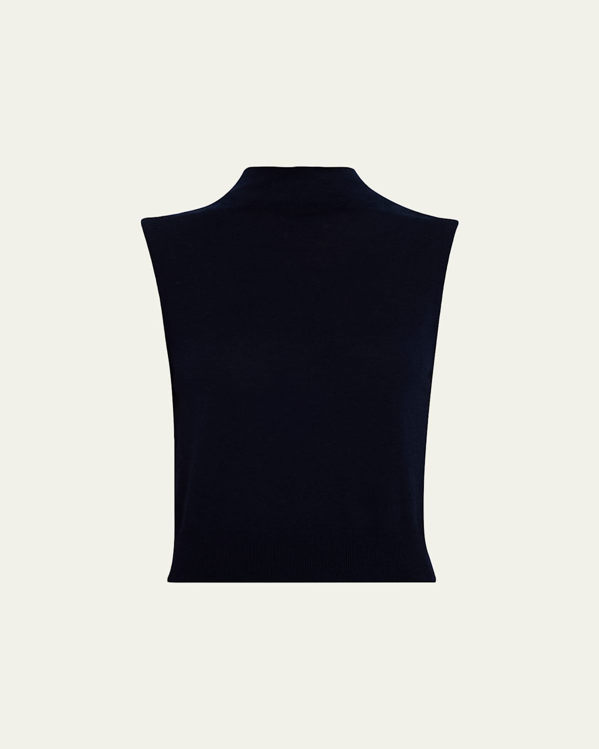Vince Sleeveless Mock Neck Wool Blend Knit Top In Black