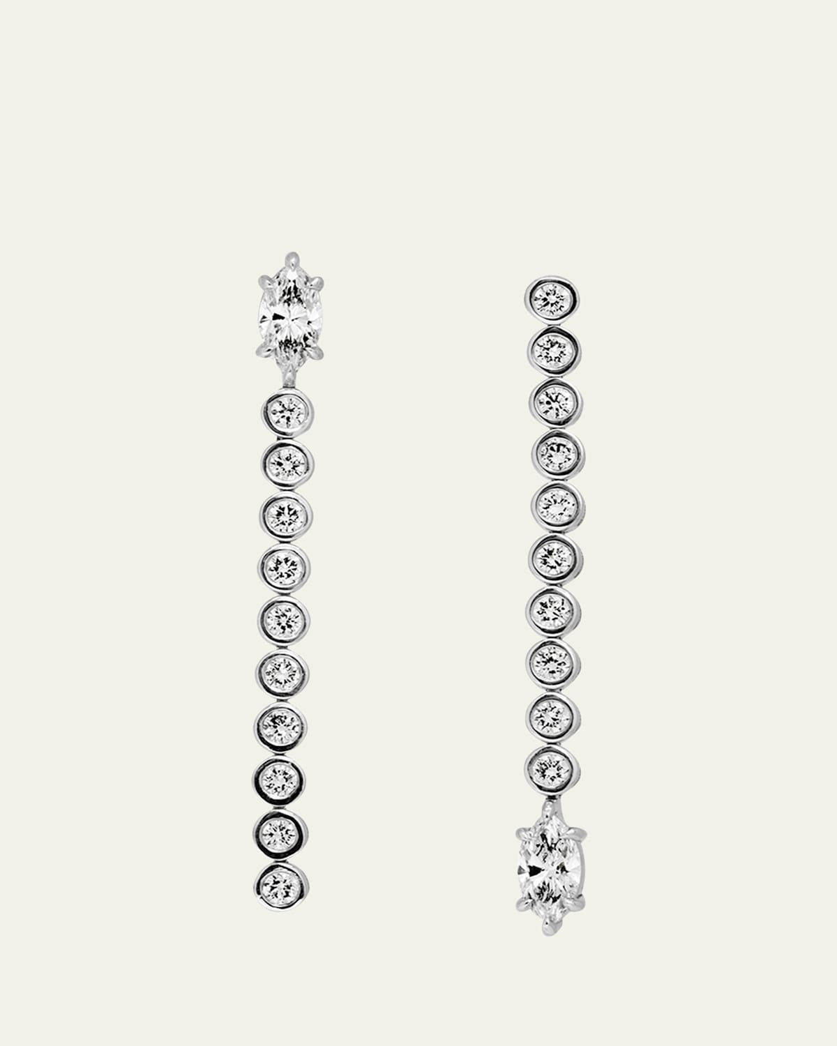 New Classics Asymmetrical Marquise Tennis Earrings