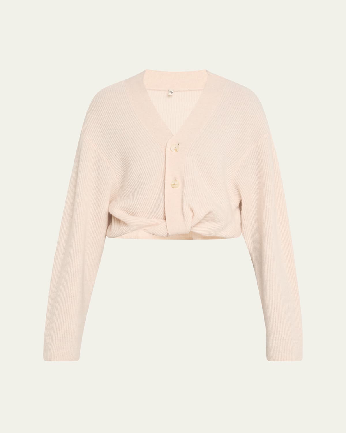 R13 Cashmere Twist-front Cardigan In Brown