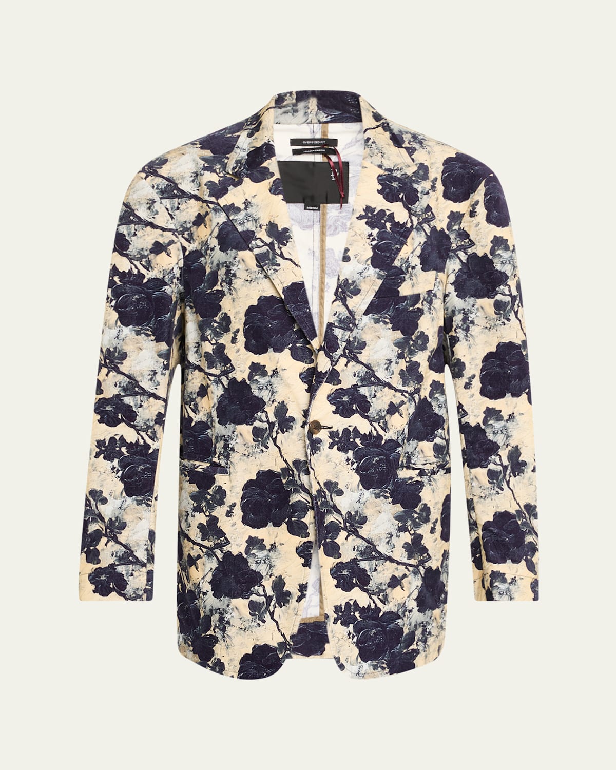 R13 Oversized Floral Jacket In Gray