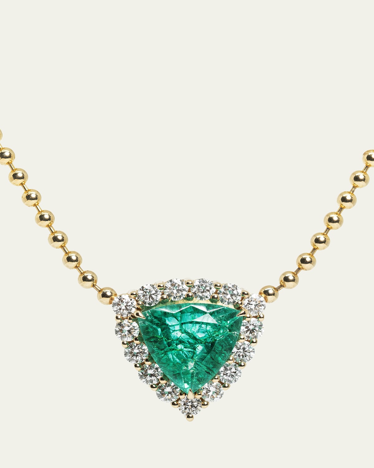 Royale Mega Emerald Trillion and Diamond Necklace