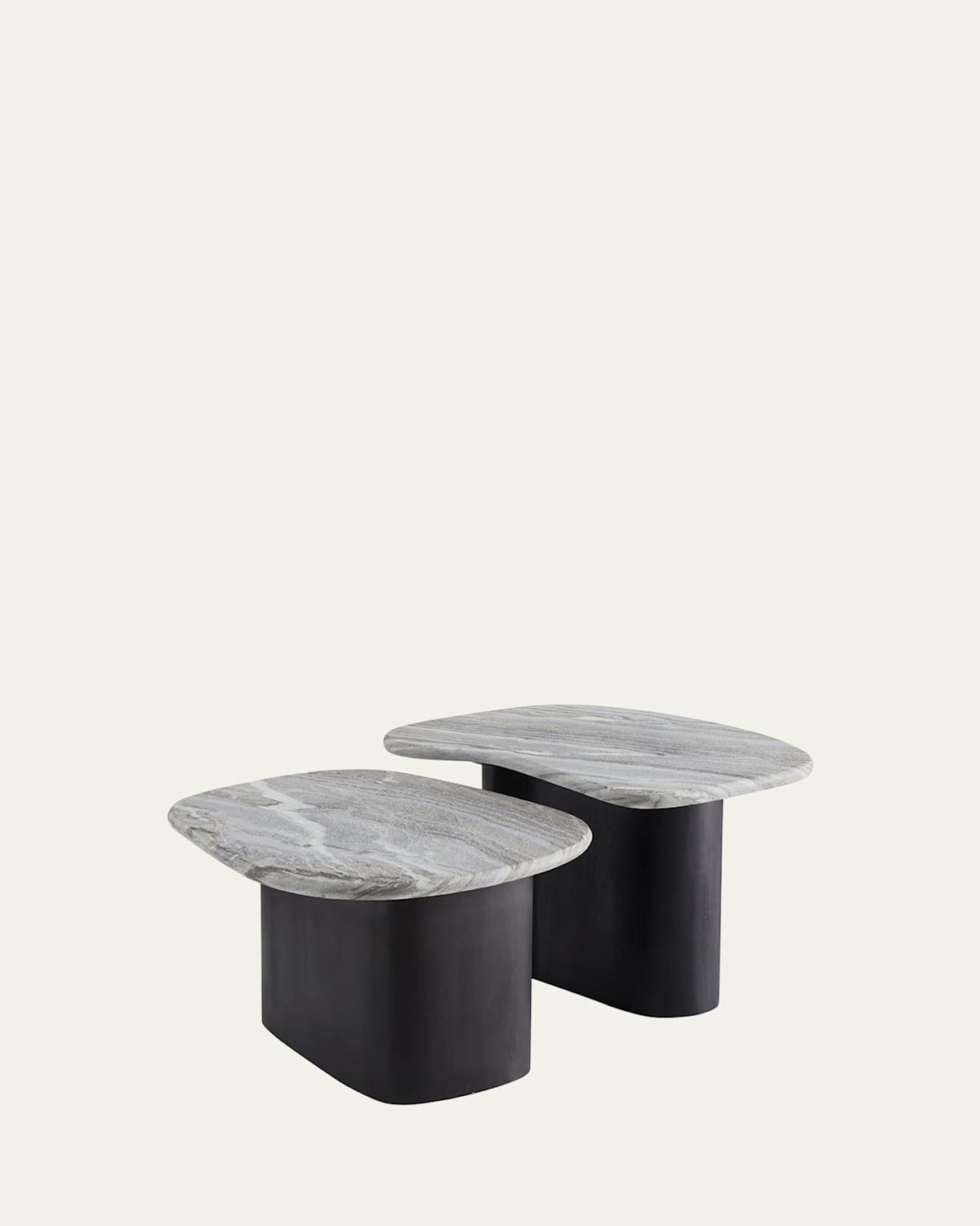 Arteriors Melt Nesting Coffee Tables, Set Of 2 In Black, Gray