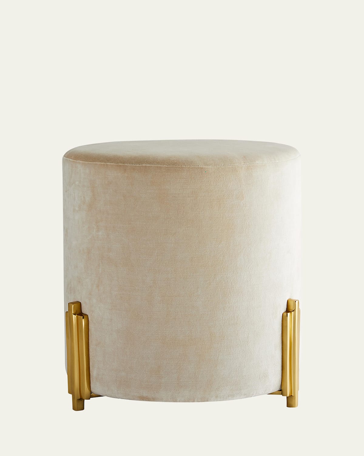 Arteriors Warby Velvet Ottoman In Sterling White