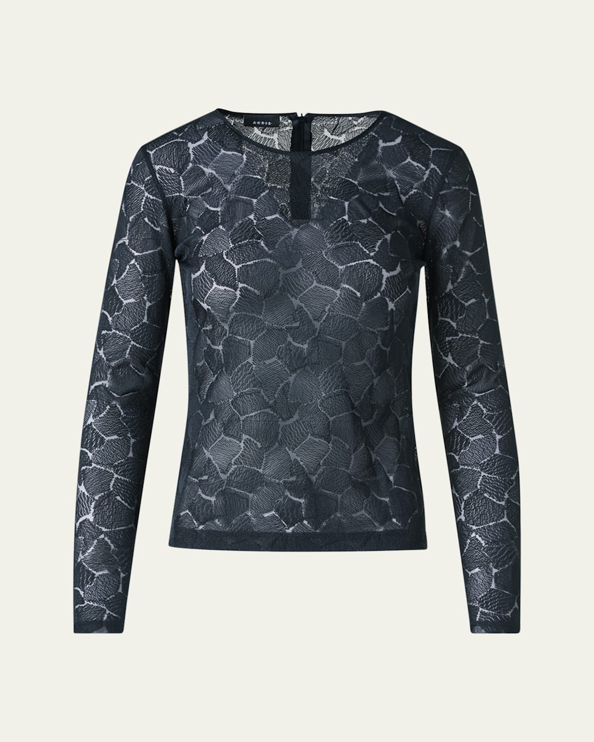 Akris Techno Broken Stone Jacquard Long-sleeve Shirt In Black