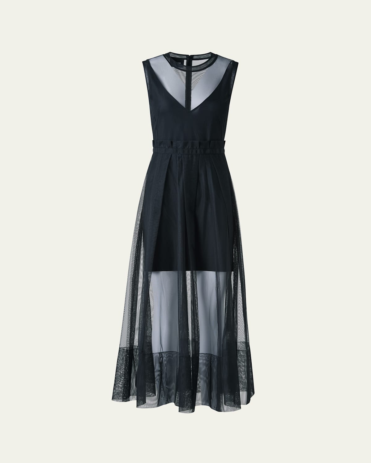 Akris Techno Tulle Fit-&-flare Gown In Black