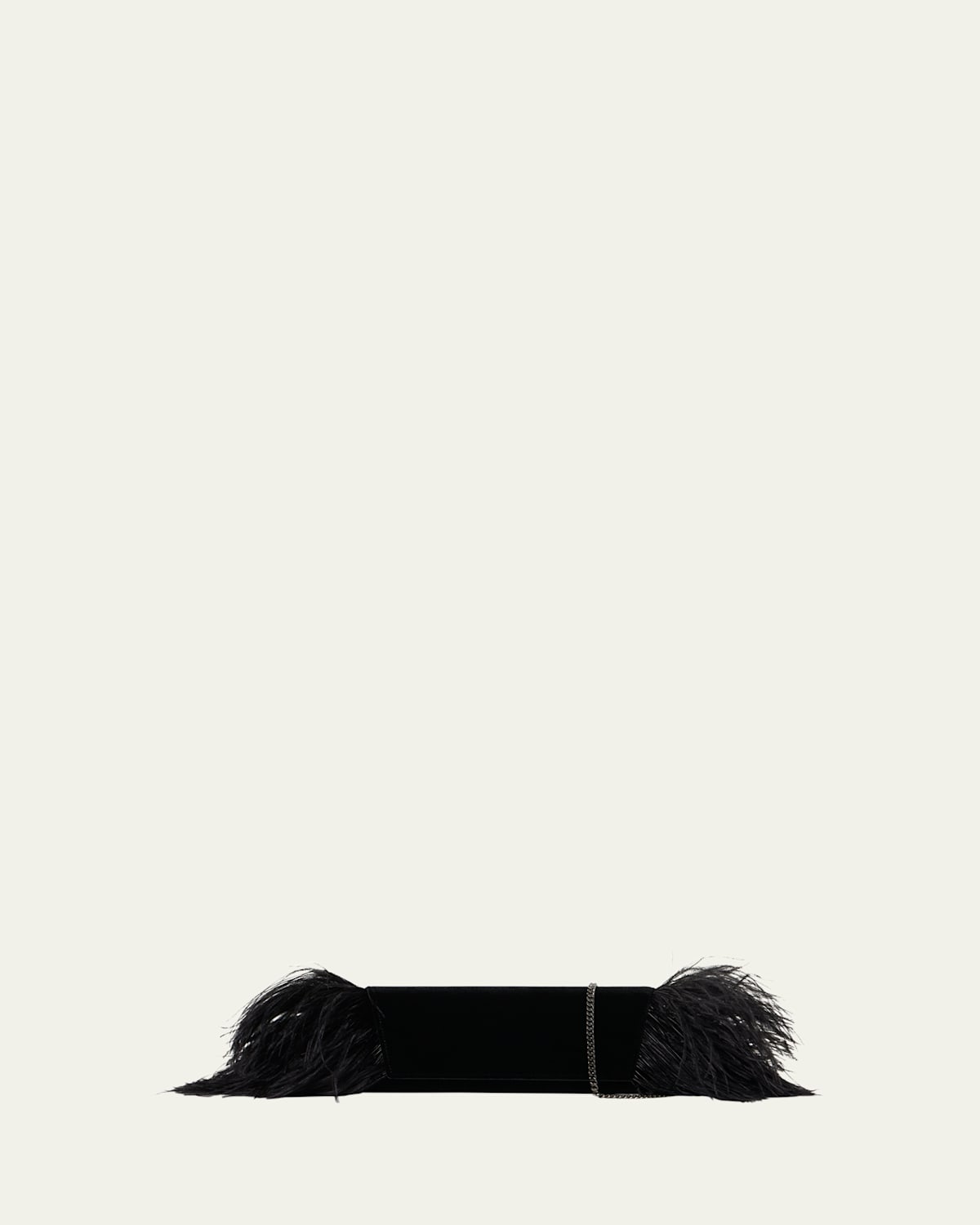 Akris Anouk Small Clutch Bag With Feather Trim In Black