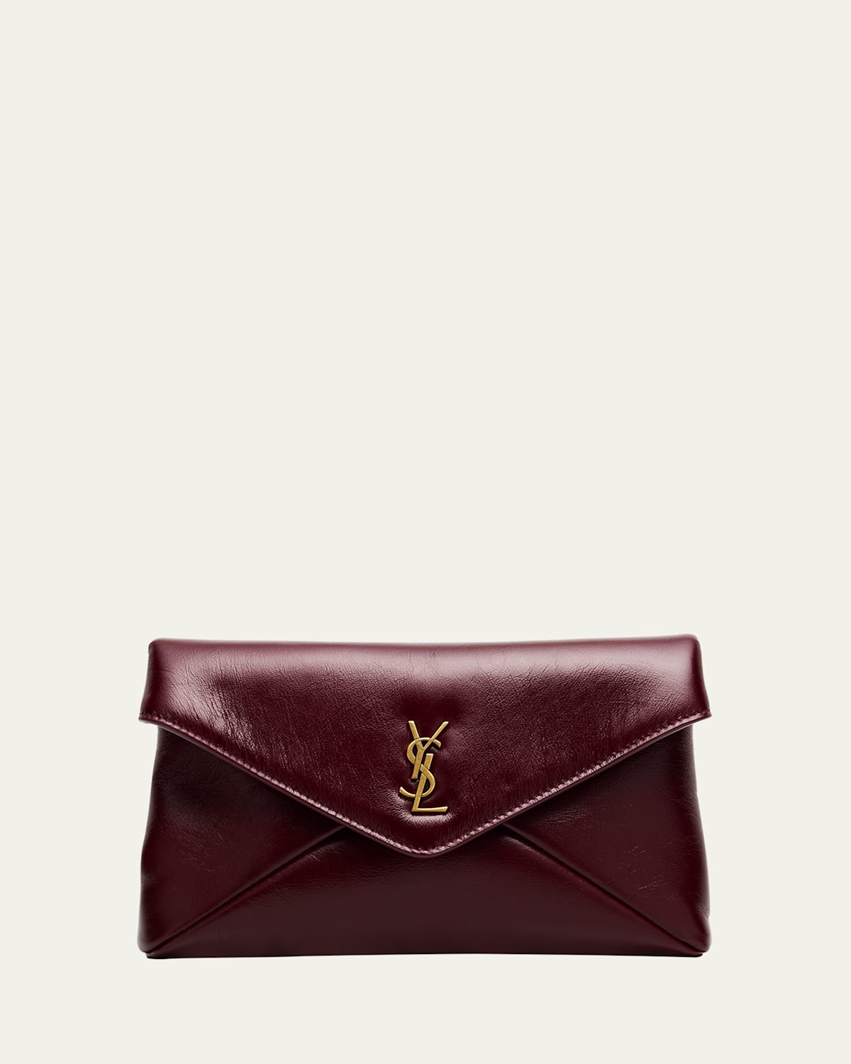 Saint Laurent Small Ysl Pouch Bag In Shiny Calfskin Leather