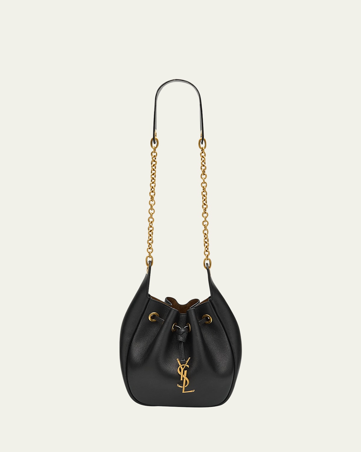 Saint Laurent Cassandre Ysl Bucket Bag In Leather