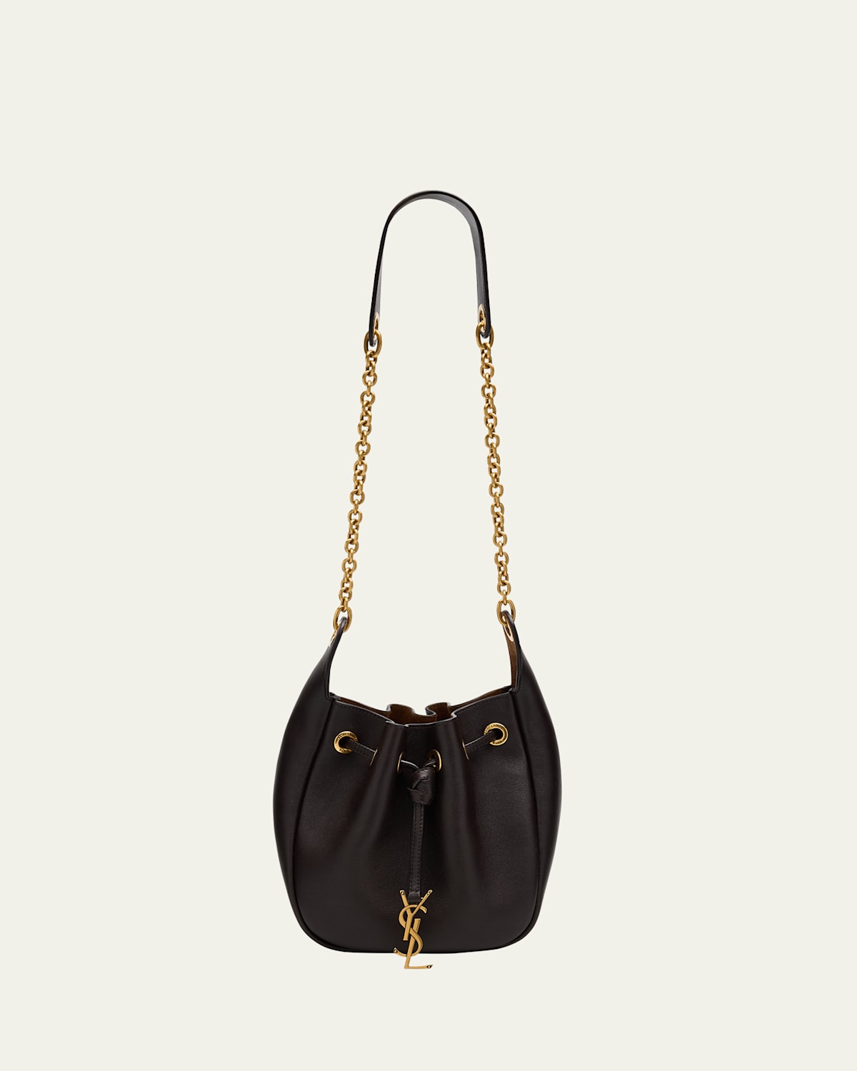 Saint Laurent Cassandre Ysl Bucket Bag In Leather