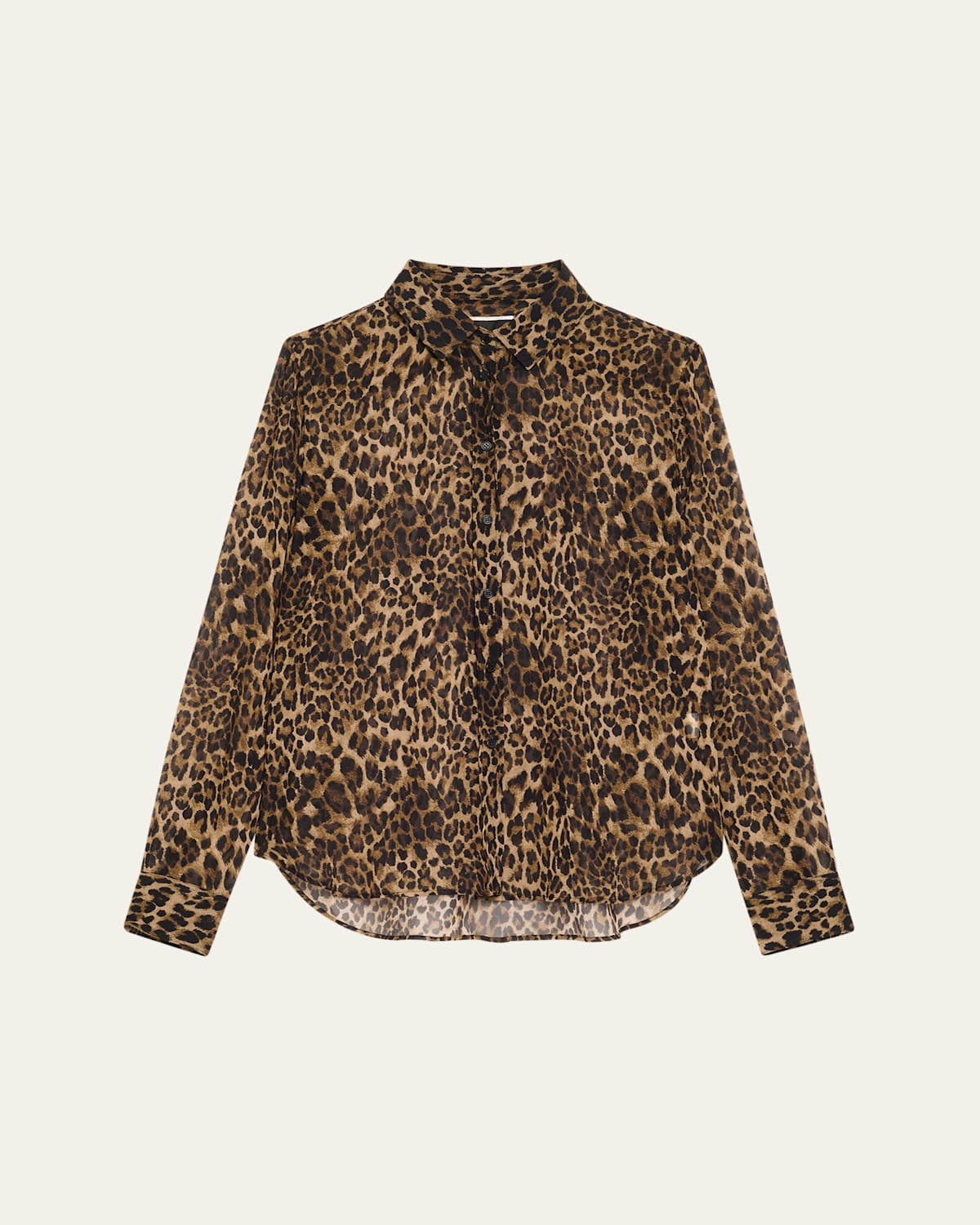Nili Lotan Gaia Polka-dot Silk Slim Button-down Shirt In Animal Print