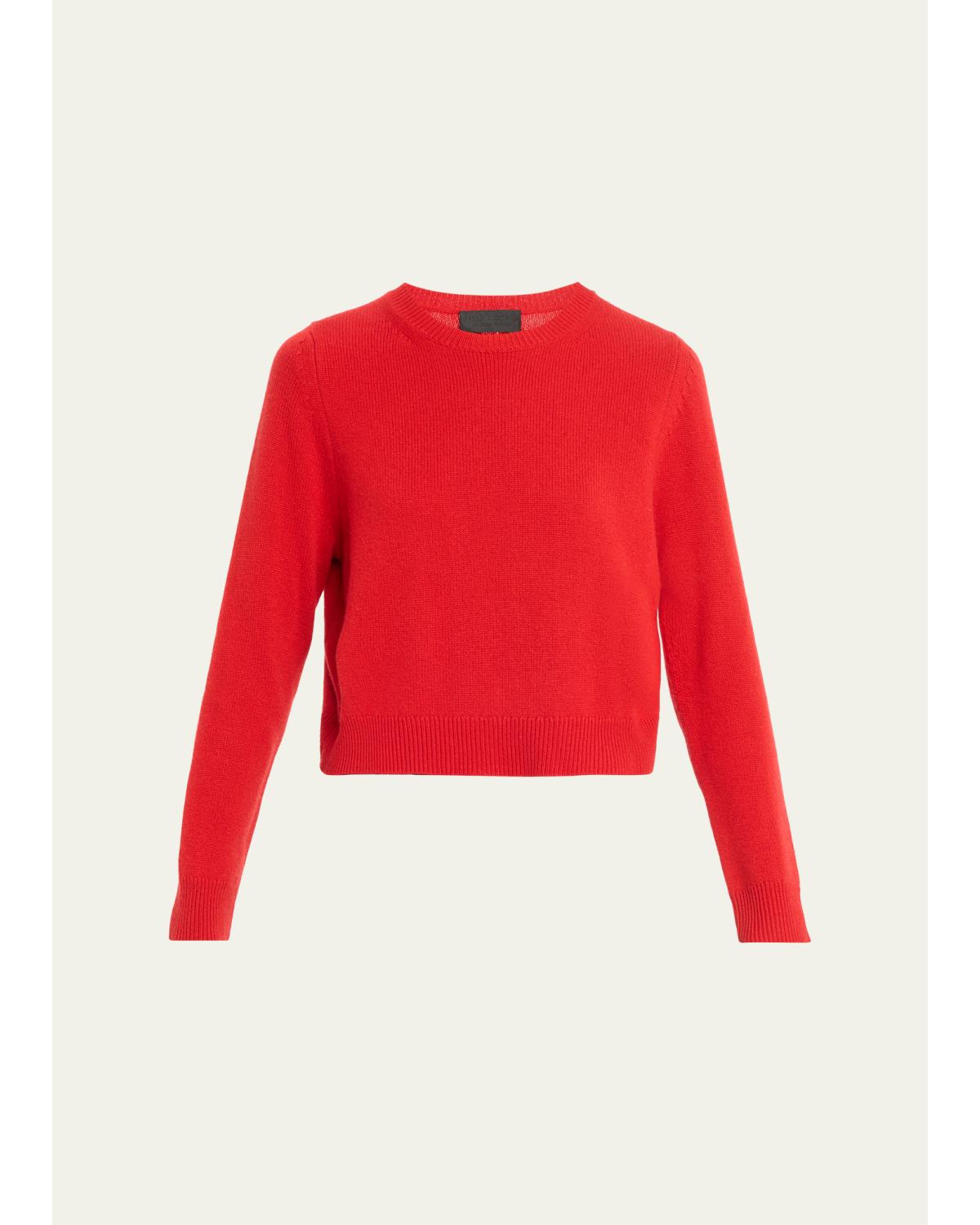 Venus Dark Rust Cashmere Crop Sweater