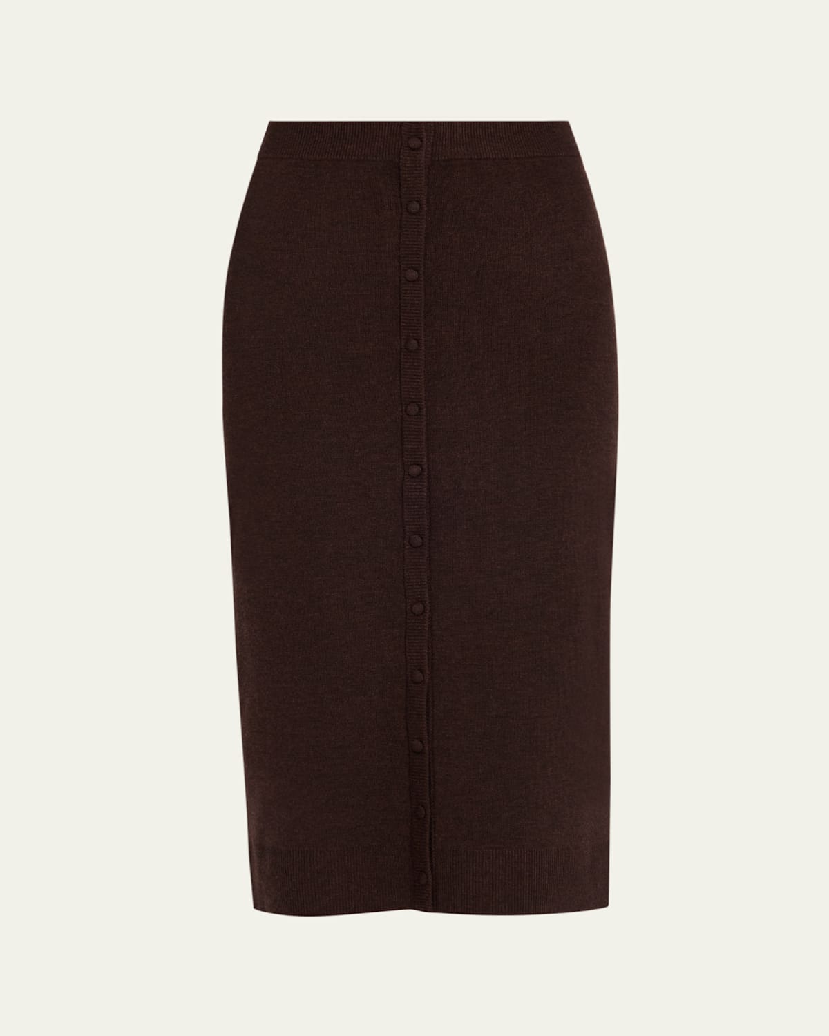Knit Button Detail Midi Skirt