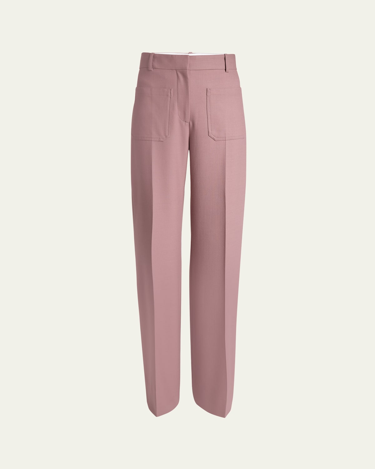 Victoria Beckham Alina Wide Leg Wool-blend Trousers In Pink