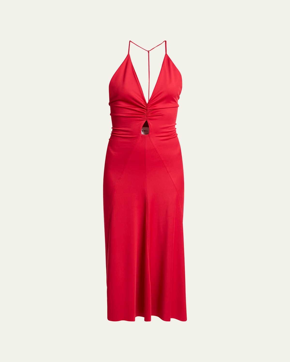 Victoria Beckham Womens V-neck Gathered Stretch-woven Midi Dress Rose In Pink