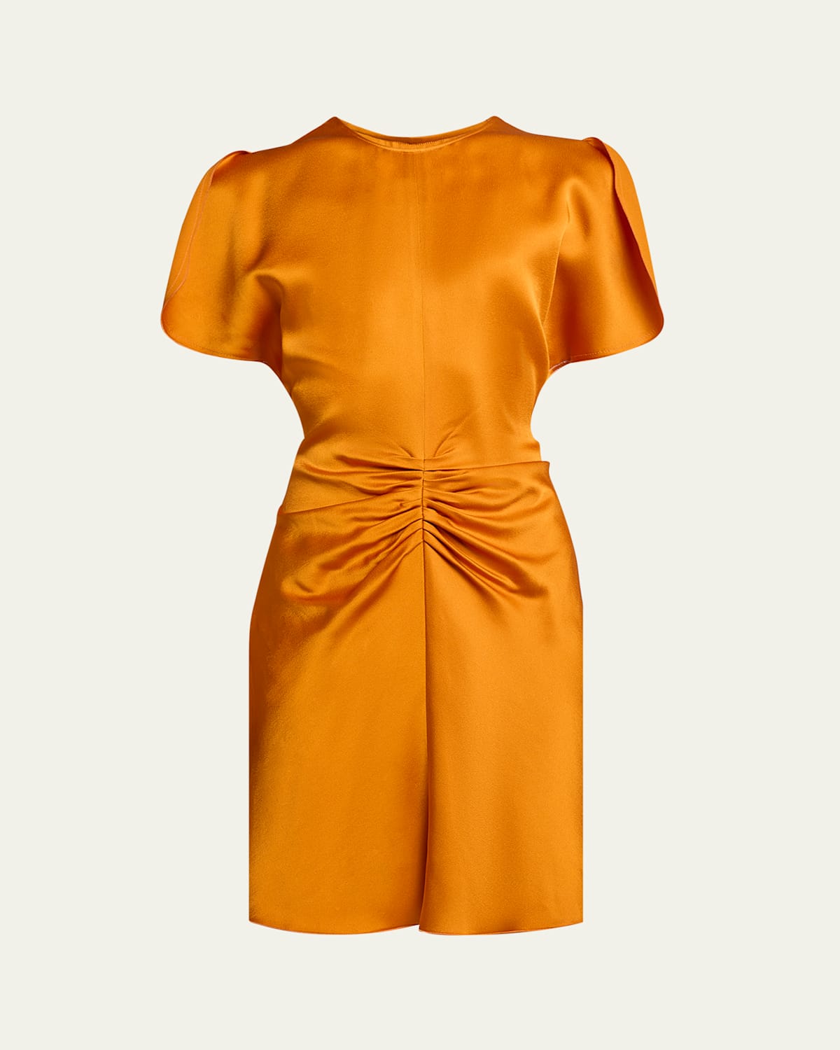 Ruched Gathered-Waist Mini Dress