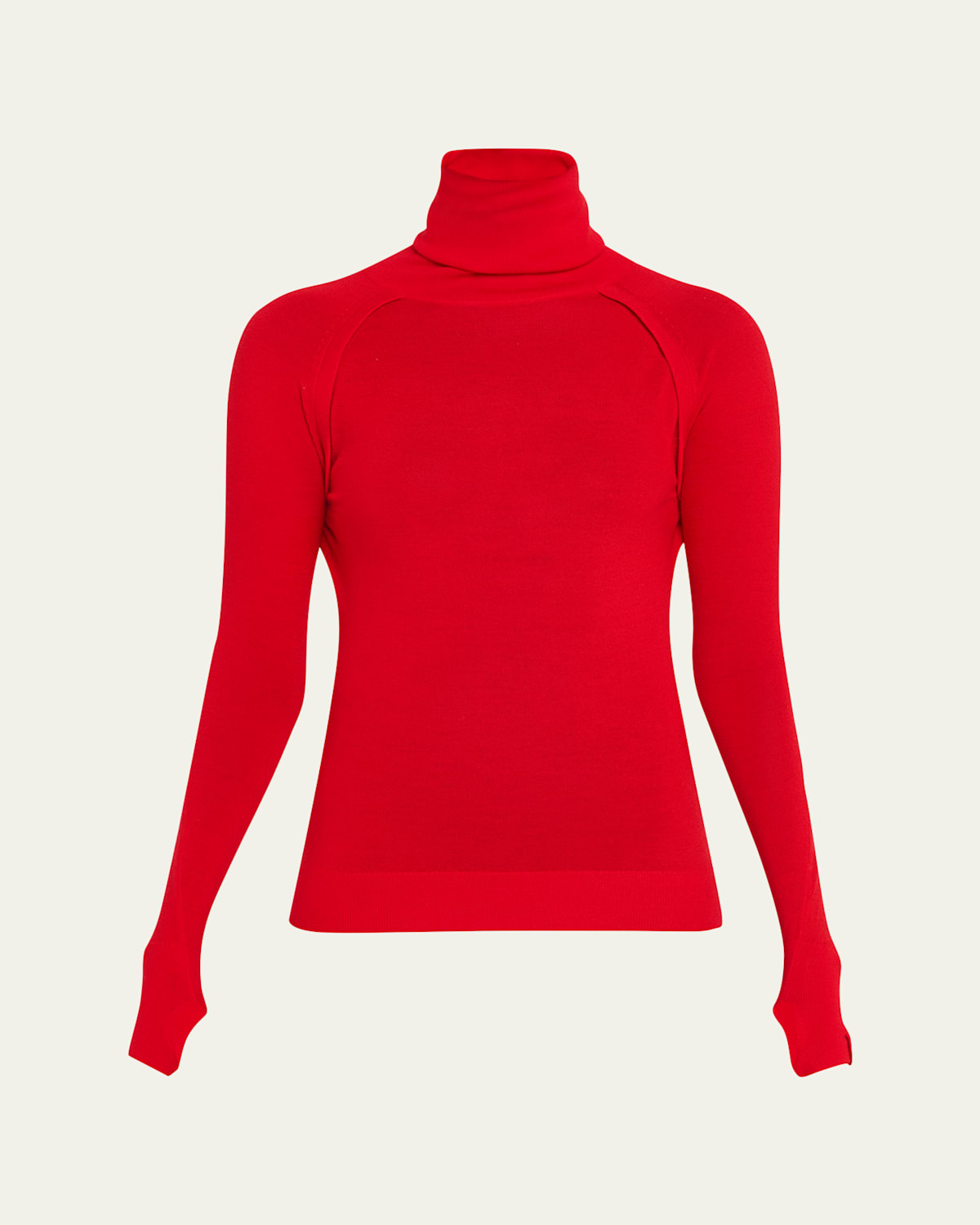 Victoria Beckham Turtleneck Raglan Long-sleeve Sweater In Red